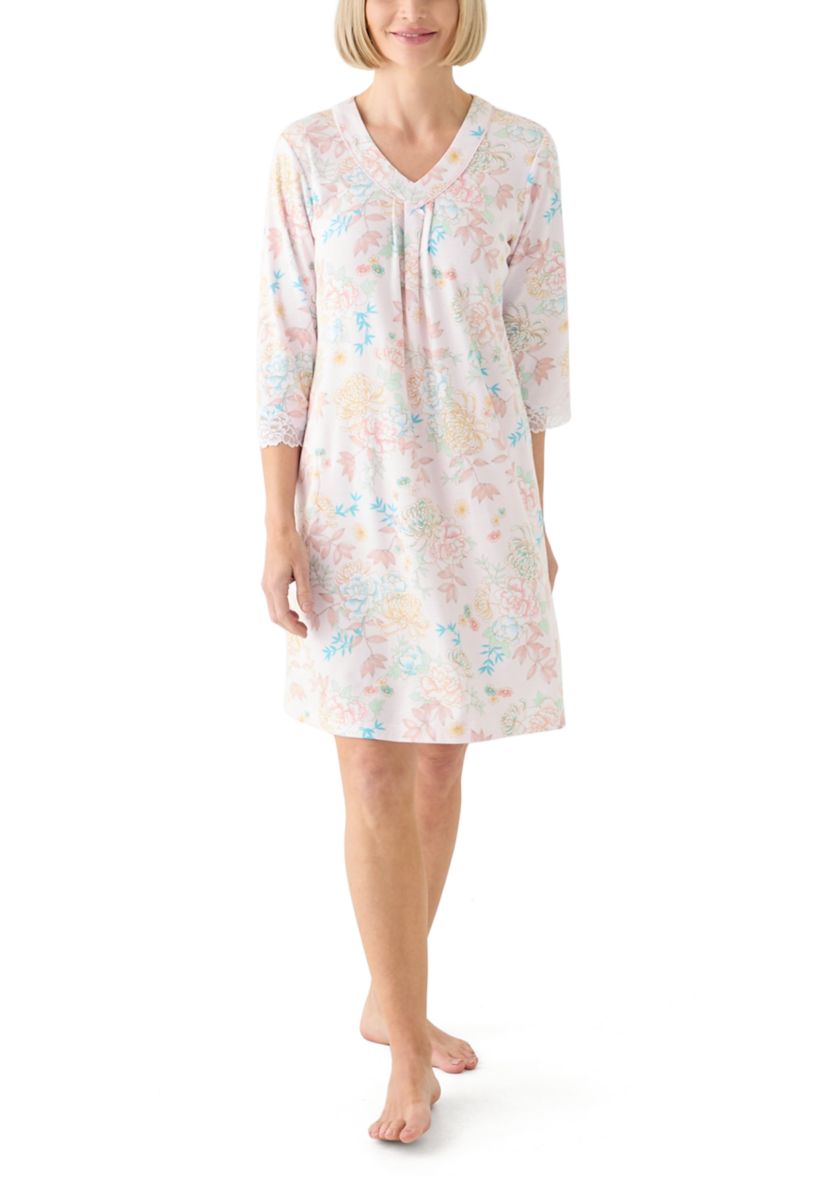 Womens Cottonessa Long Sleeve Short Gown