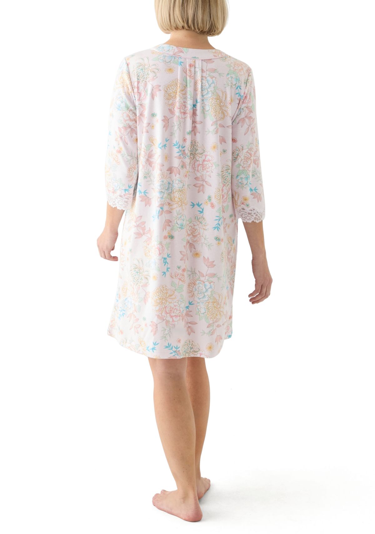 Womens Cottonessa Long Sleeve Short Gown