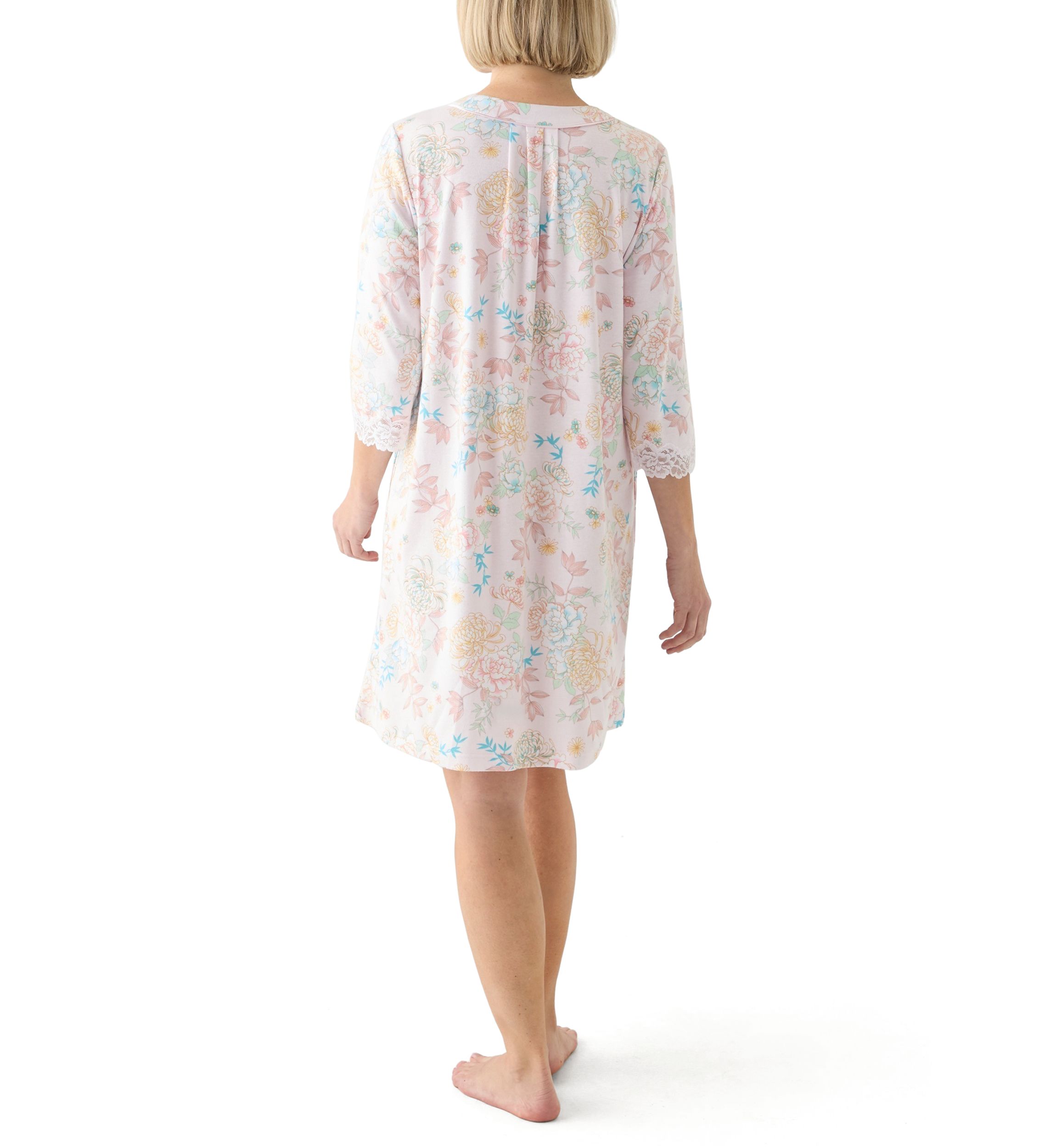 Womens Cottonessa Long Sleeve Short Gown