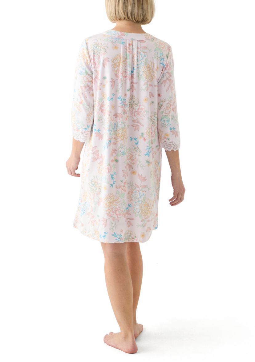 Womens Cottonessa Long Sleeve Short Gown