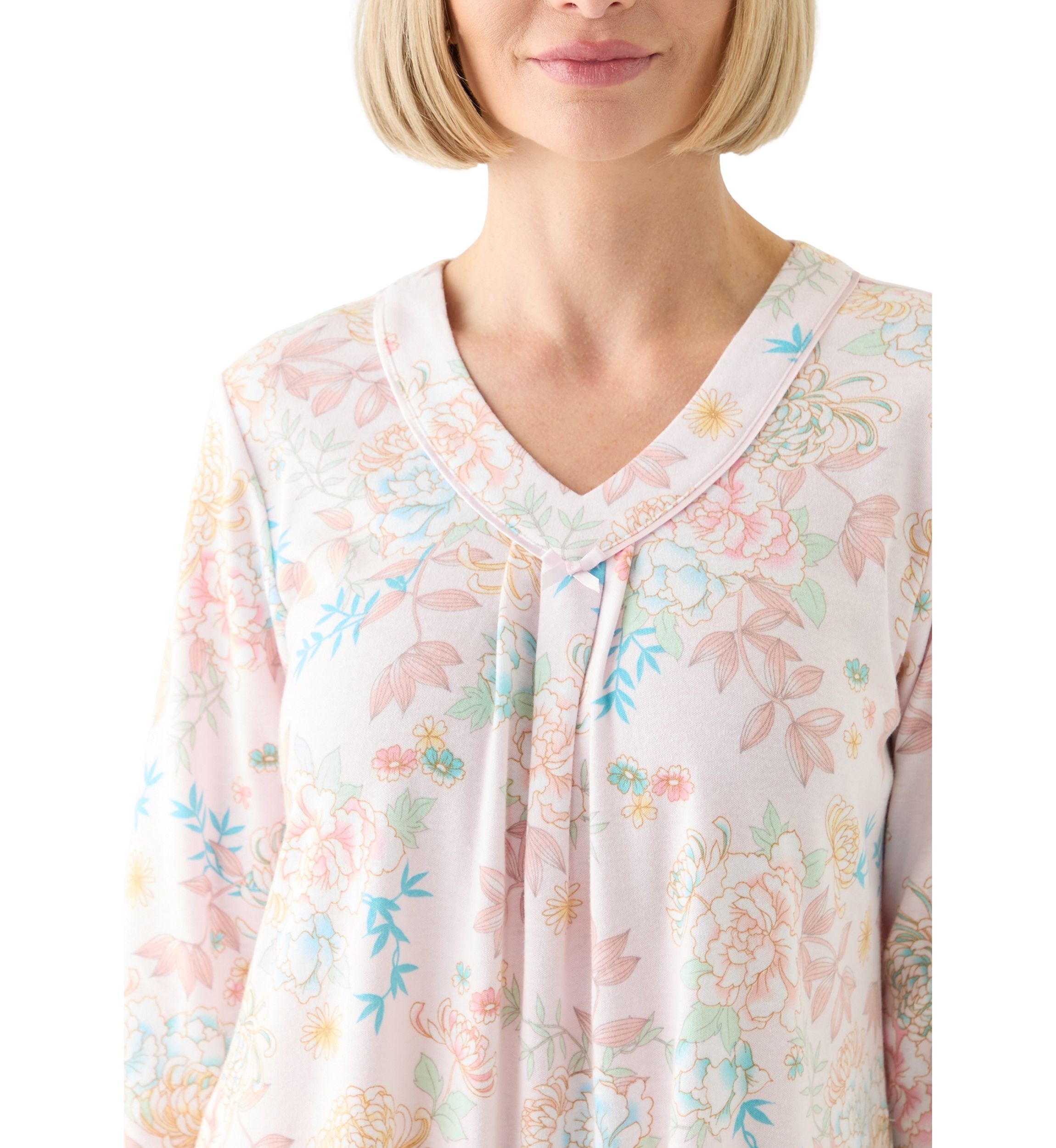 Womens Cottonessa Long Sleeve Short Gown