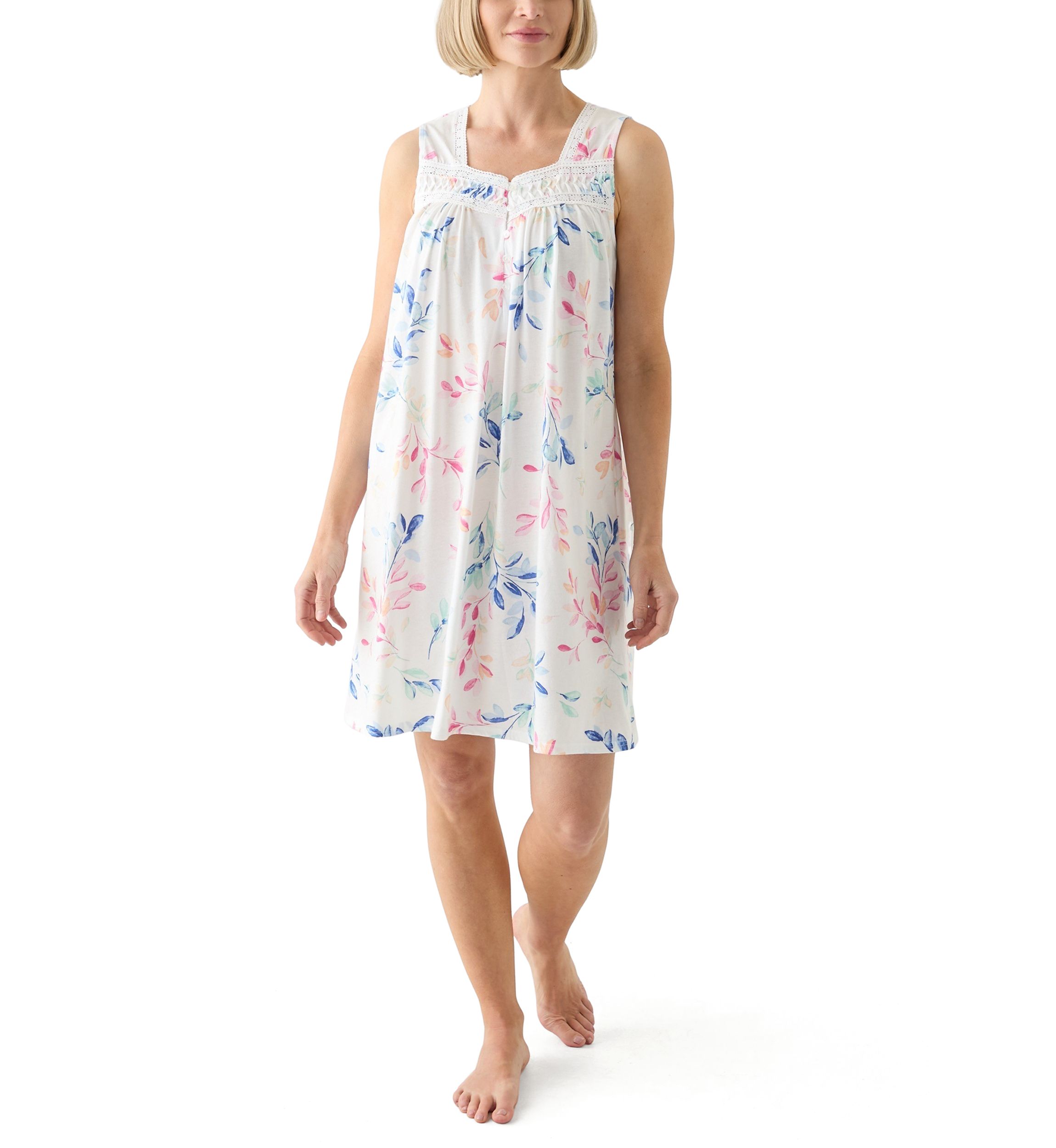Printed Short Sleeveless Nightgown