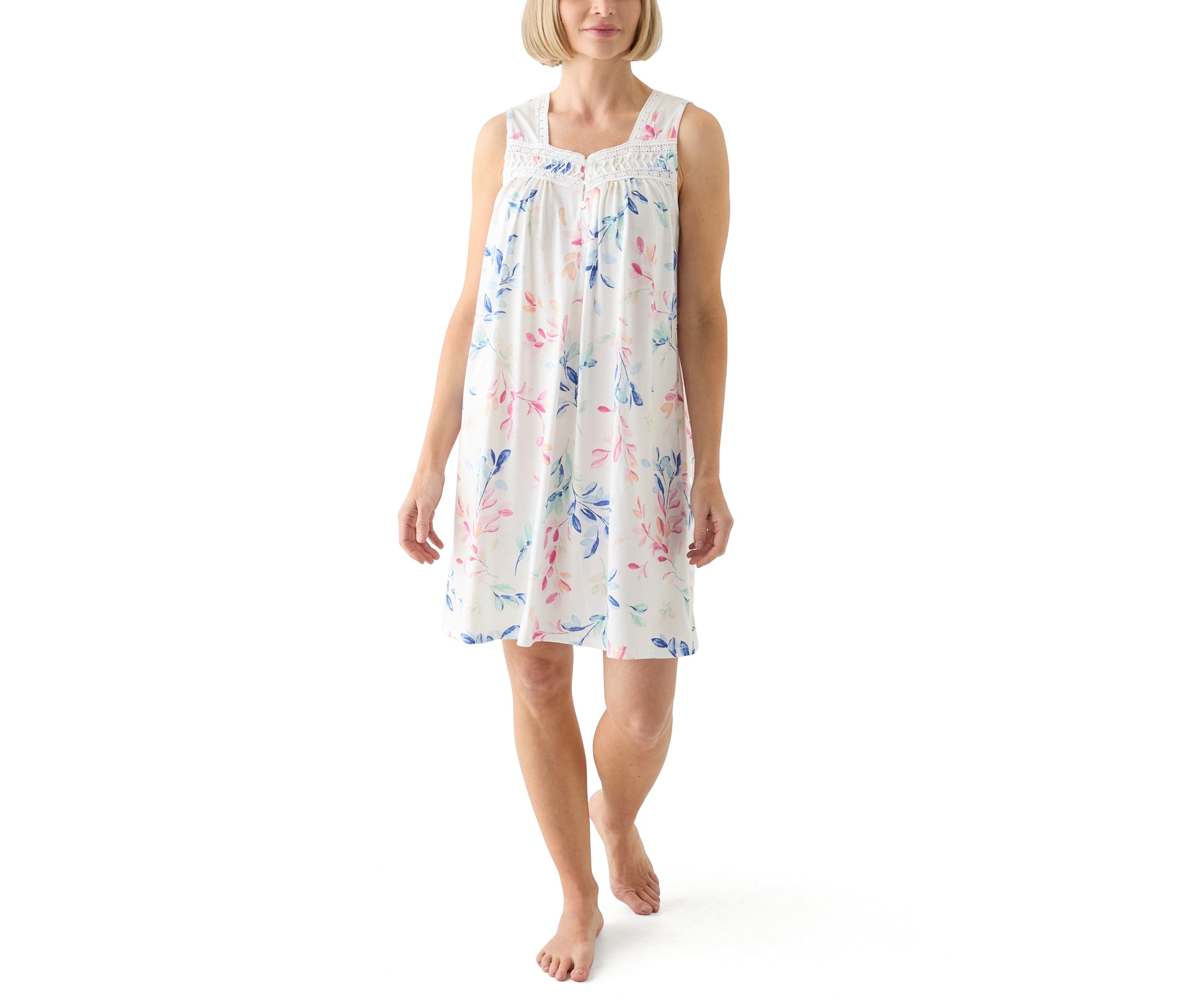 Printed Short Sleeveless Nightgown