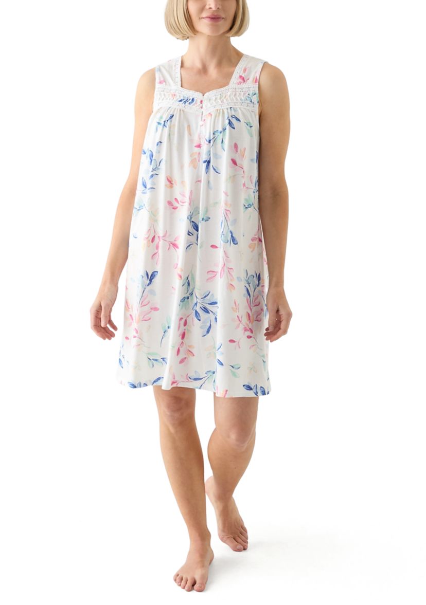 Printed Short Sleeveless Nightgown