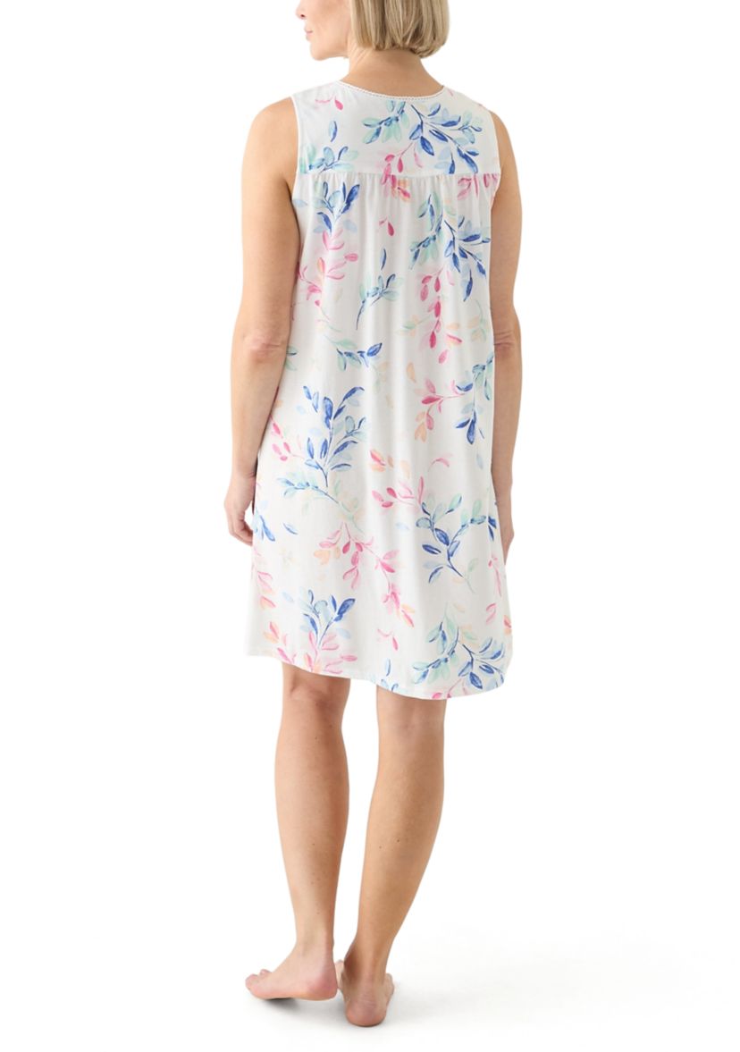 Printed Short Sleeveless Nightgown
