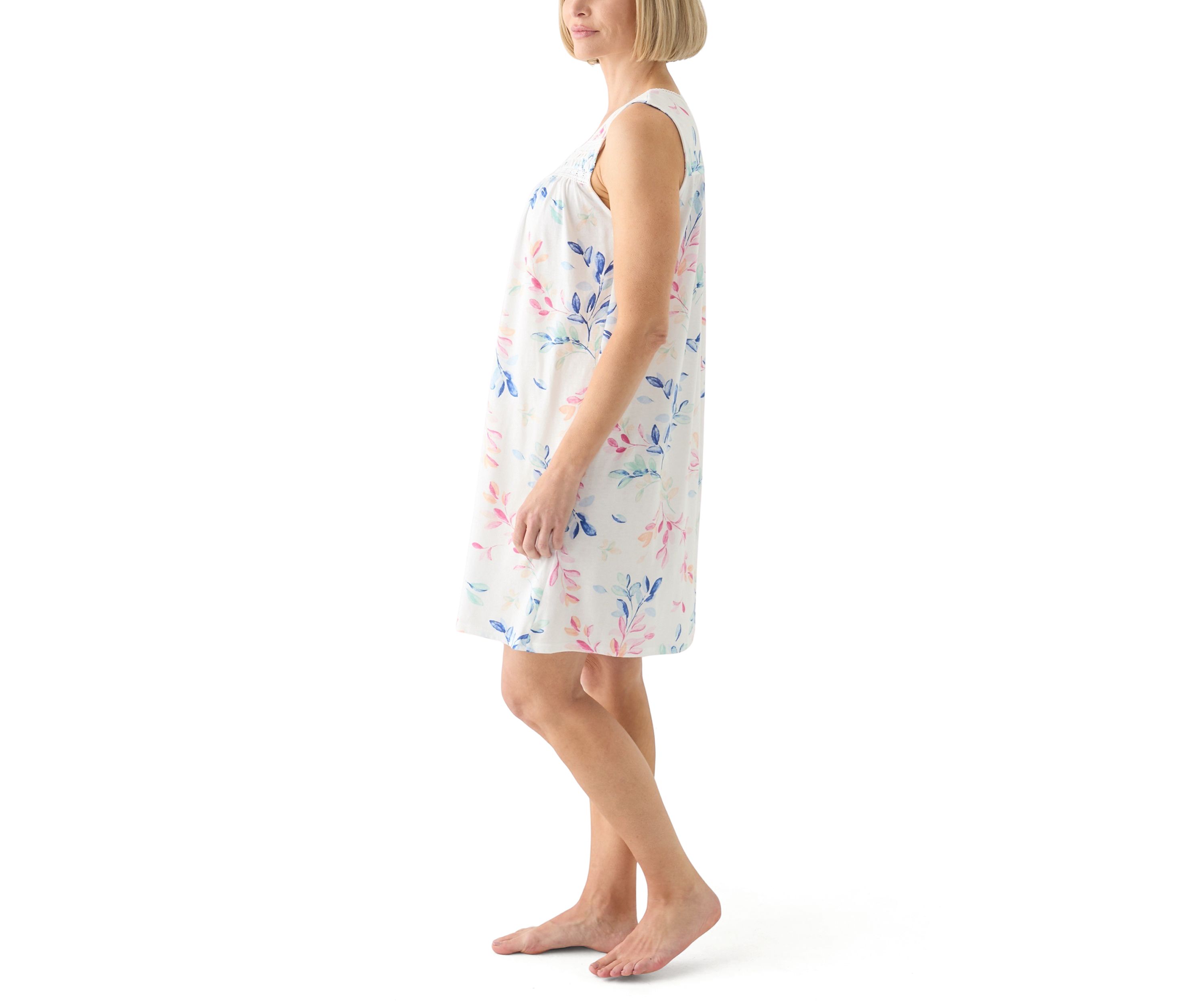 Printed Short Sleeveless Nightgown