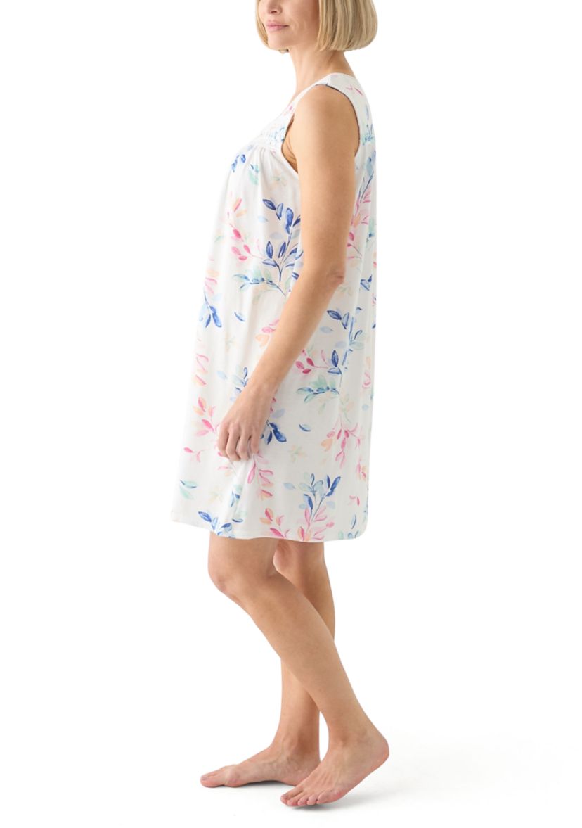 Printed Short Sleeveless Nightgown