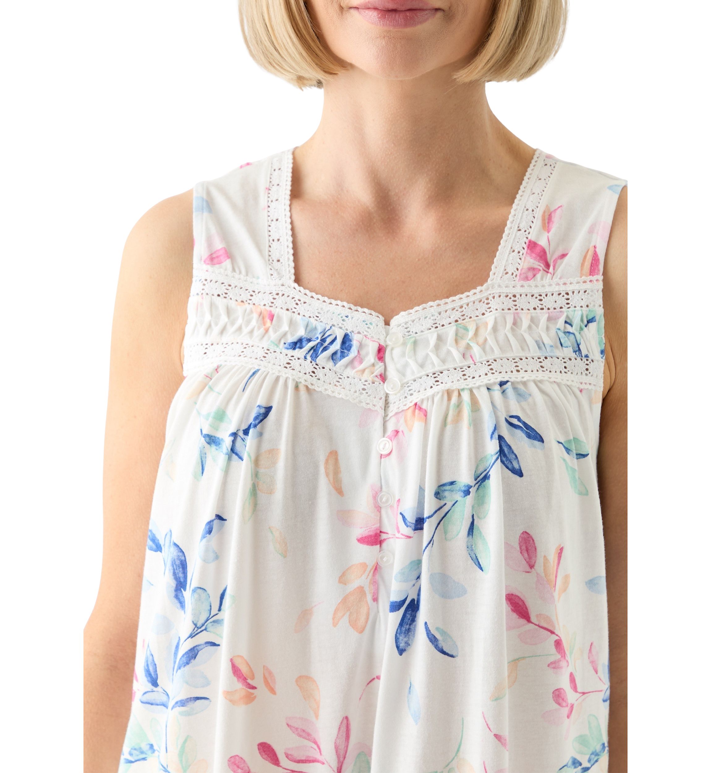 Printed Short Sleeveless Nightgown