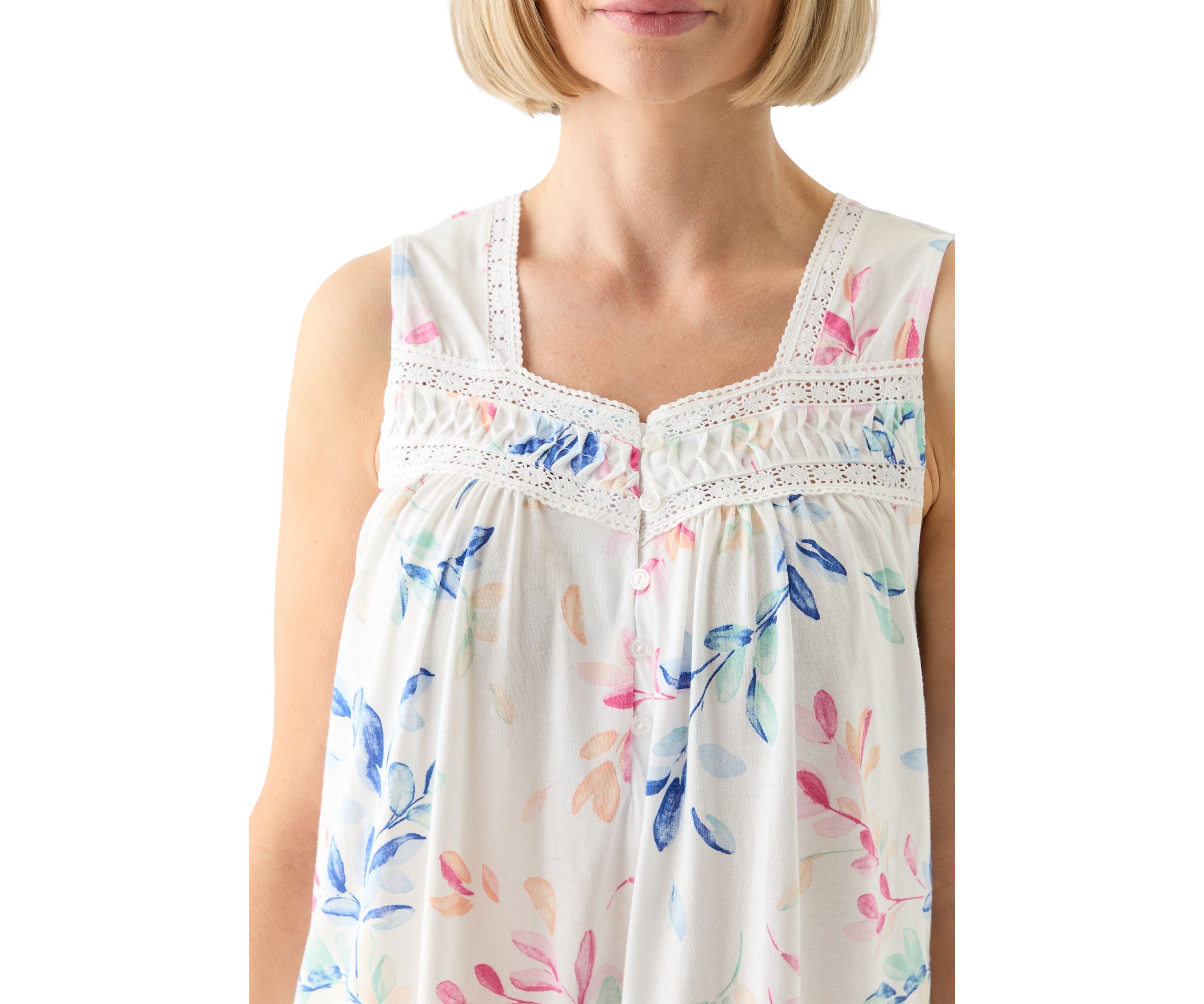Printed Short Sleeveless Nightgown