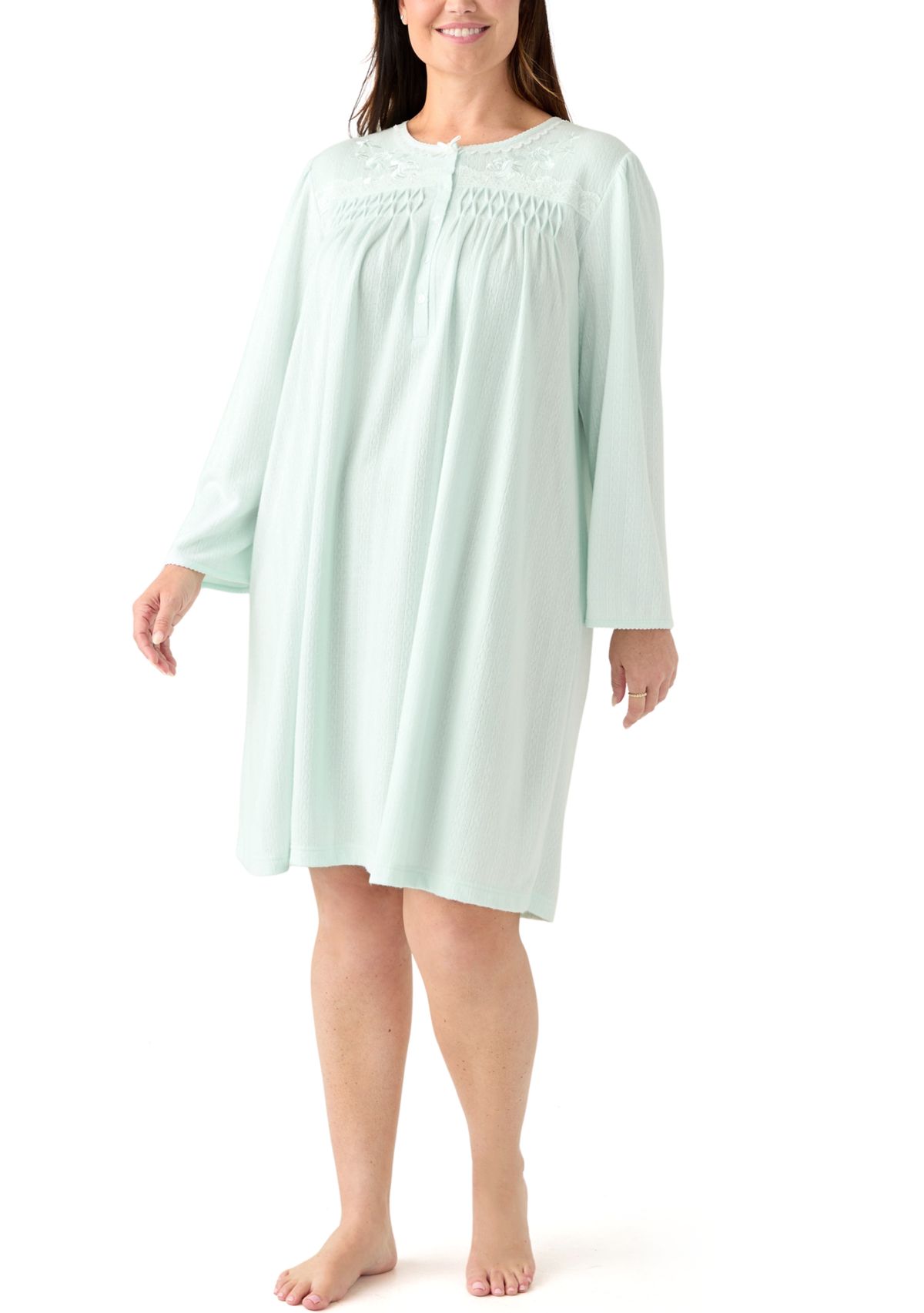 Plus Size Long Sleeve Nightgown