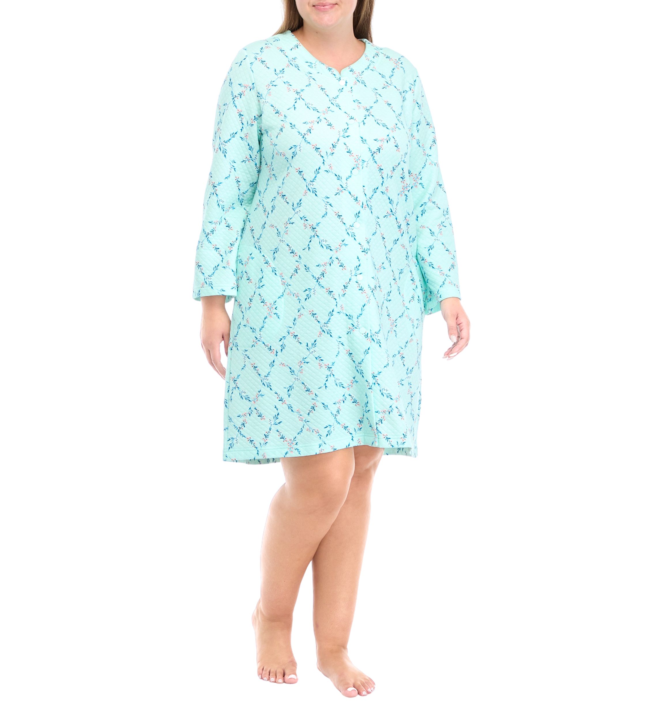 Plus Size Quilt-In Silky Knit Robe