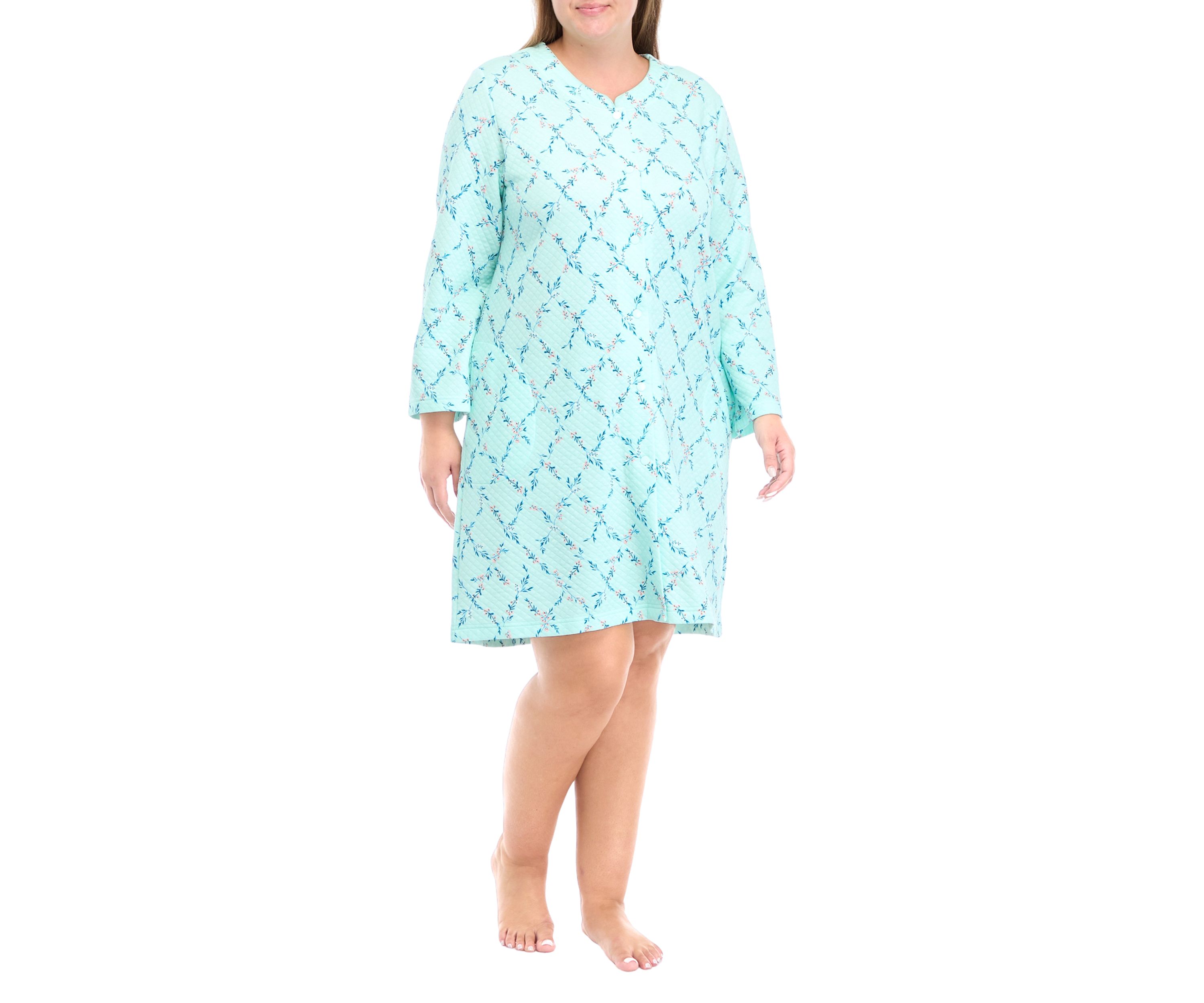 Plus Size Quilt-In Silky Knit Robe