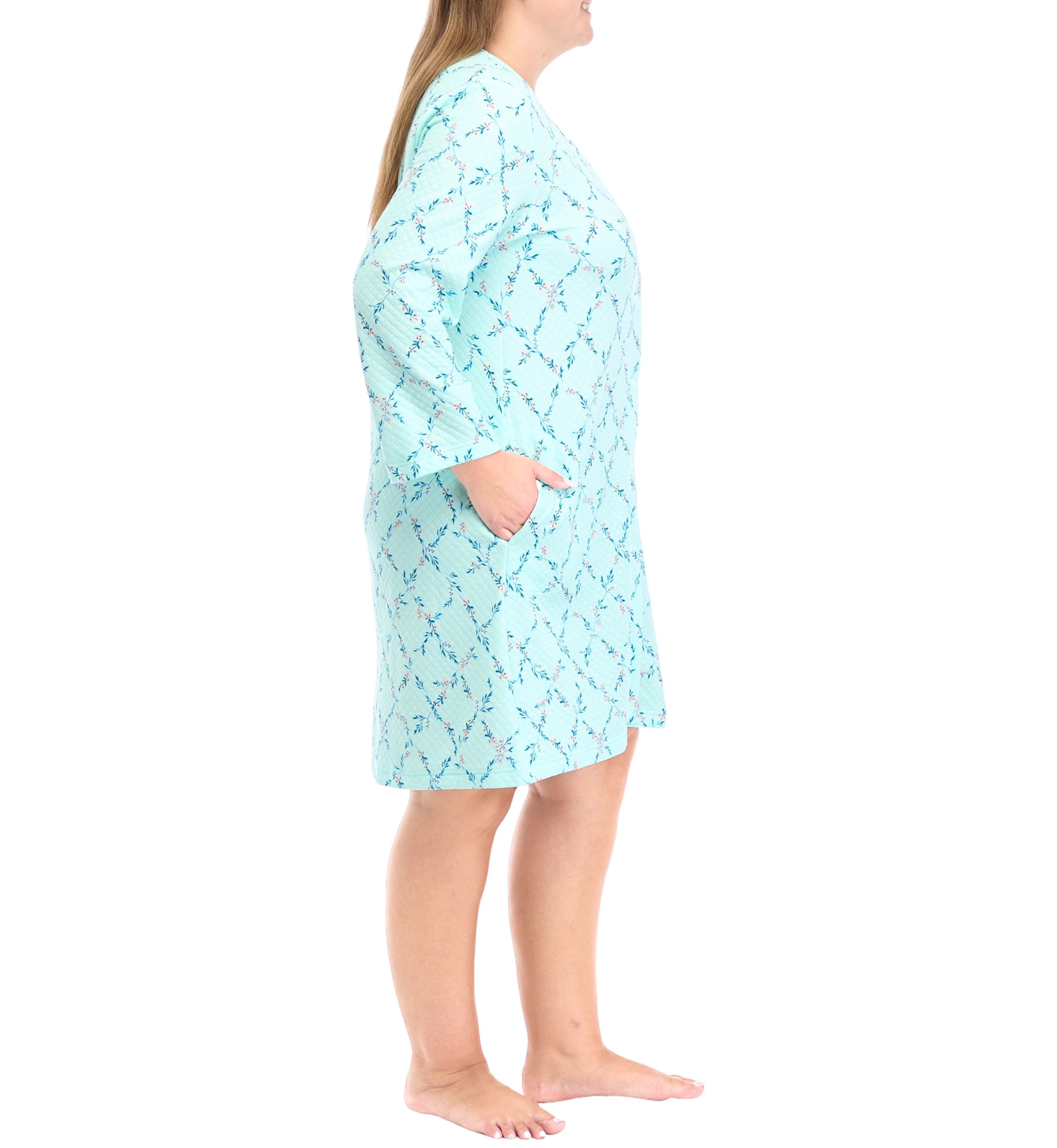 Plus Size Quilt-In Silky Knit Robe