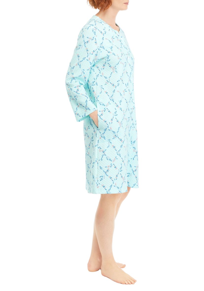 Quilt-In Silky Knit Robe