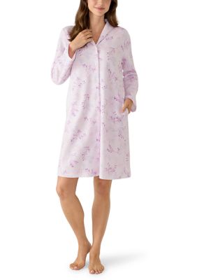 Miss Elaine Women's Silky Knit Short Quilt-In Knit Robe