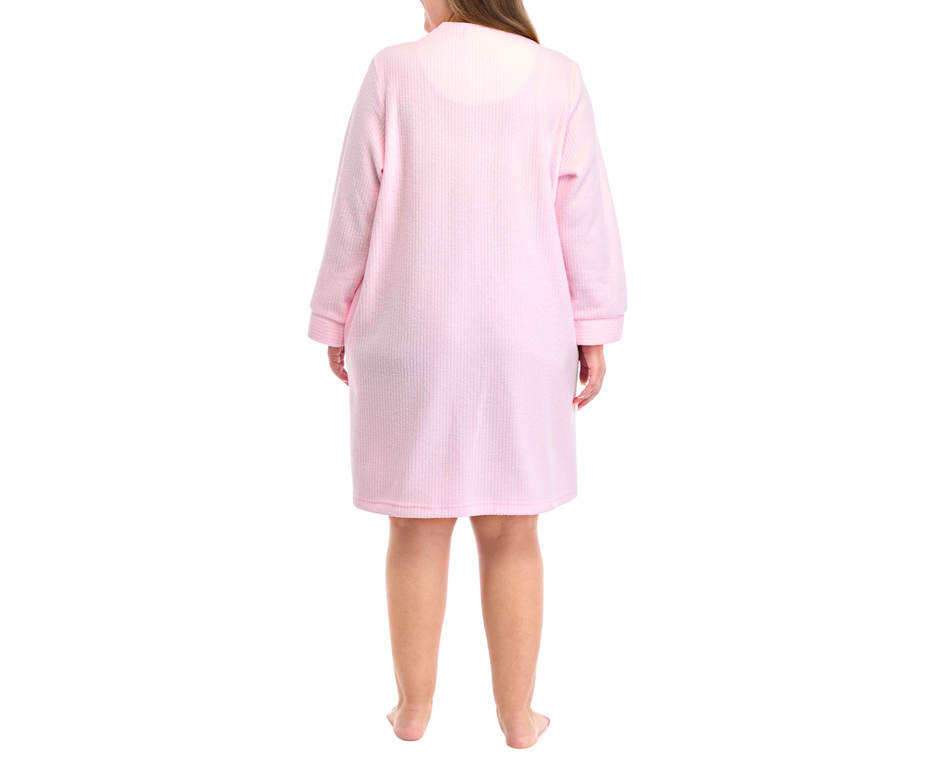 Plus Size Honeycomb Short Button Robe