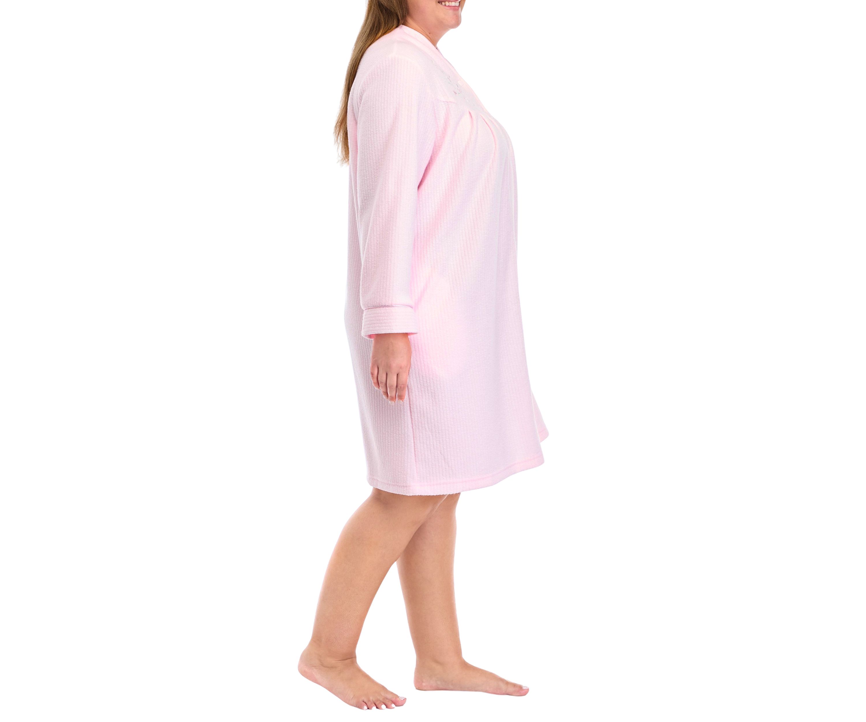 Plus Size Honeycomb Short Button Robe