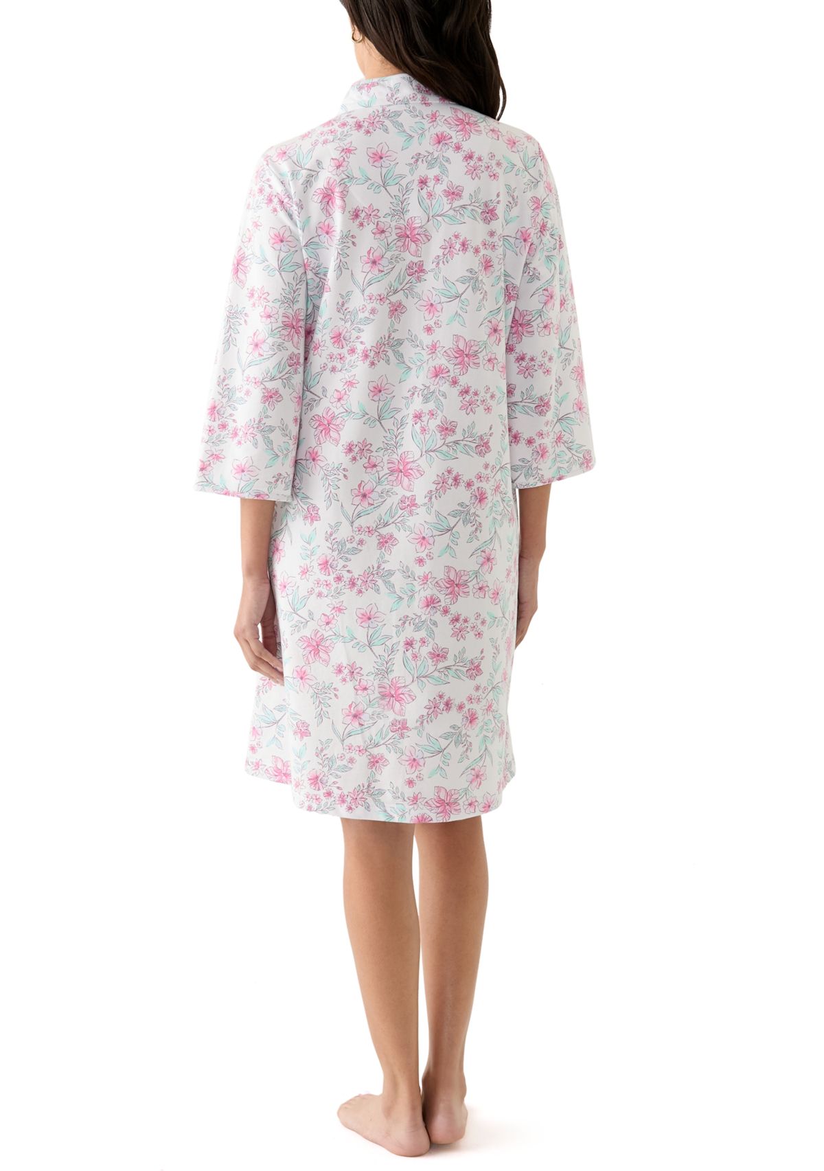 Womens Short Zip Front Robe