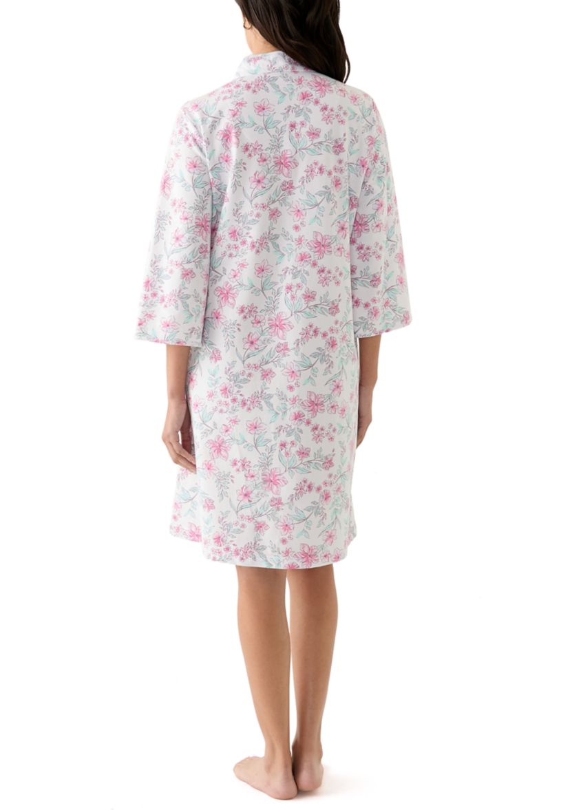 Womens Short Zip Front Robe