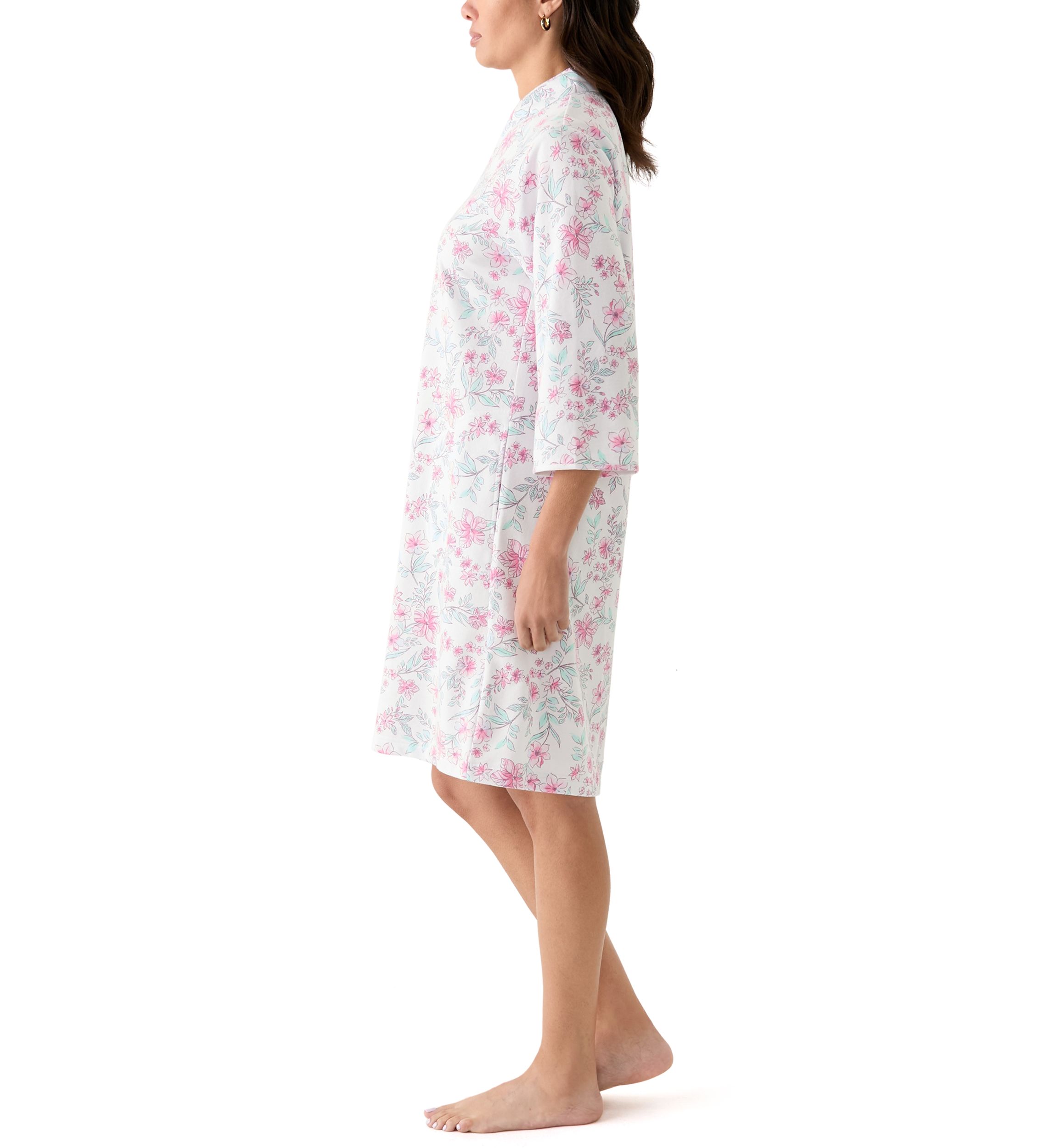 Womens Short Zip Front Robe