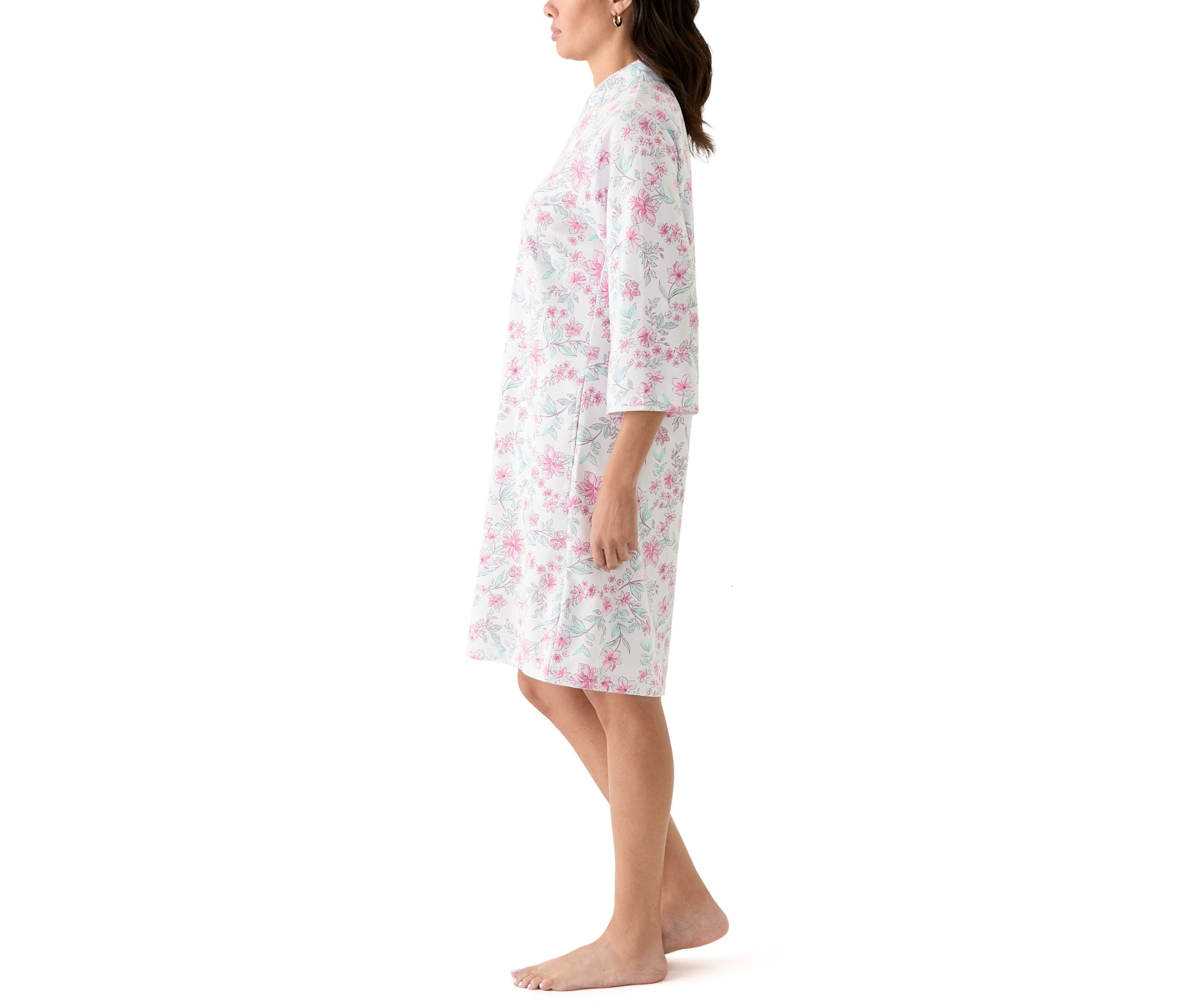 Womens Short Zip Front Robe