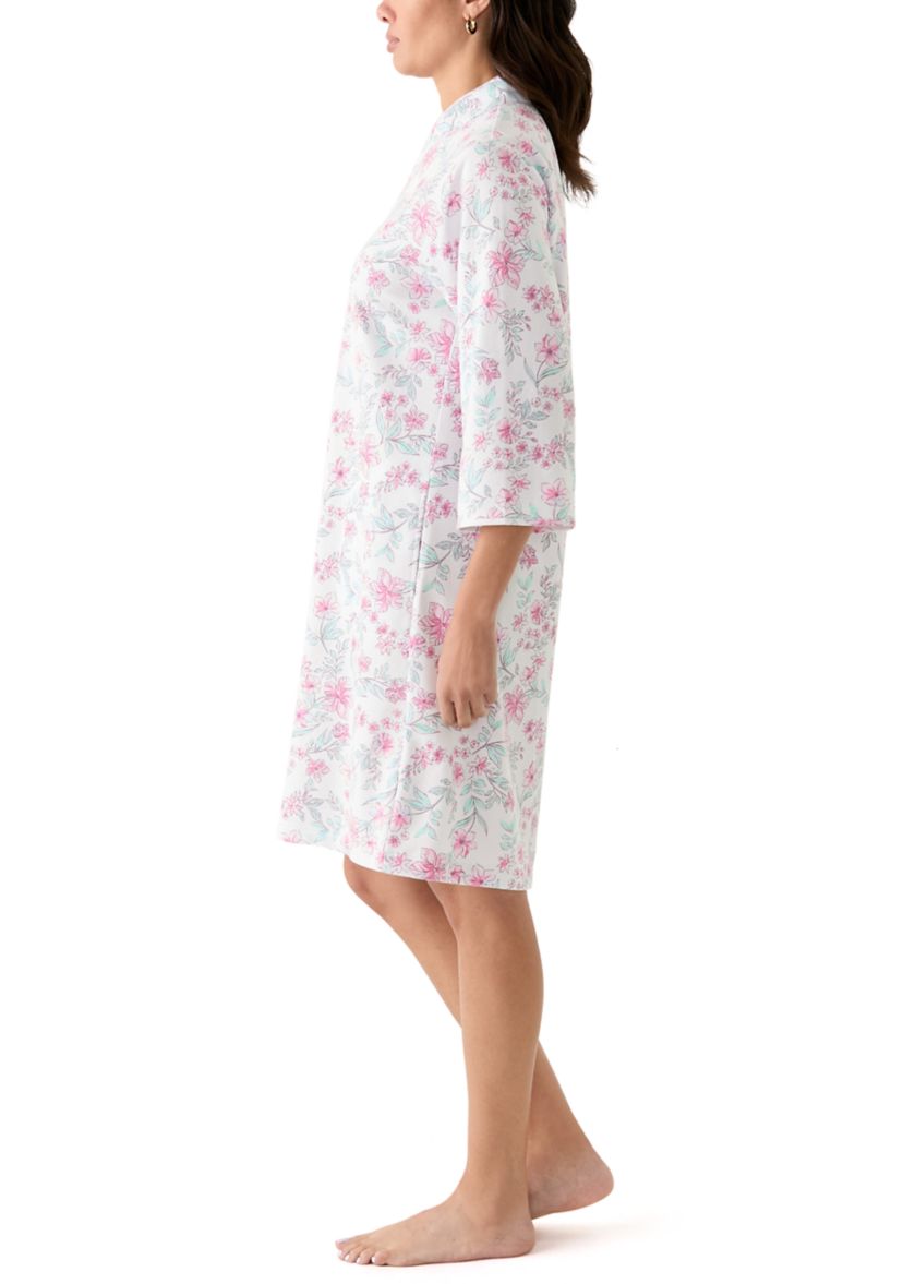 Womens Short Zip Front Robe