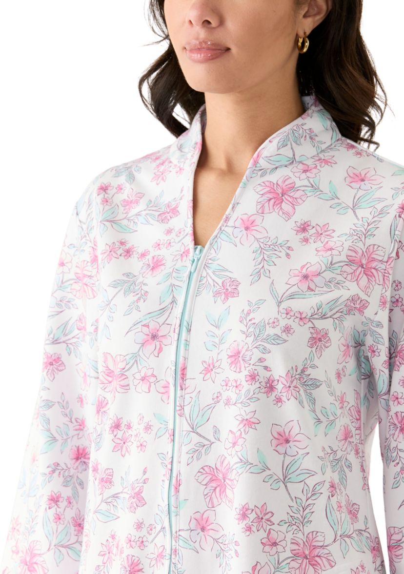 Womens Short Zip Front Robe