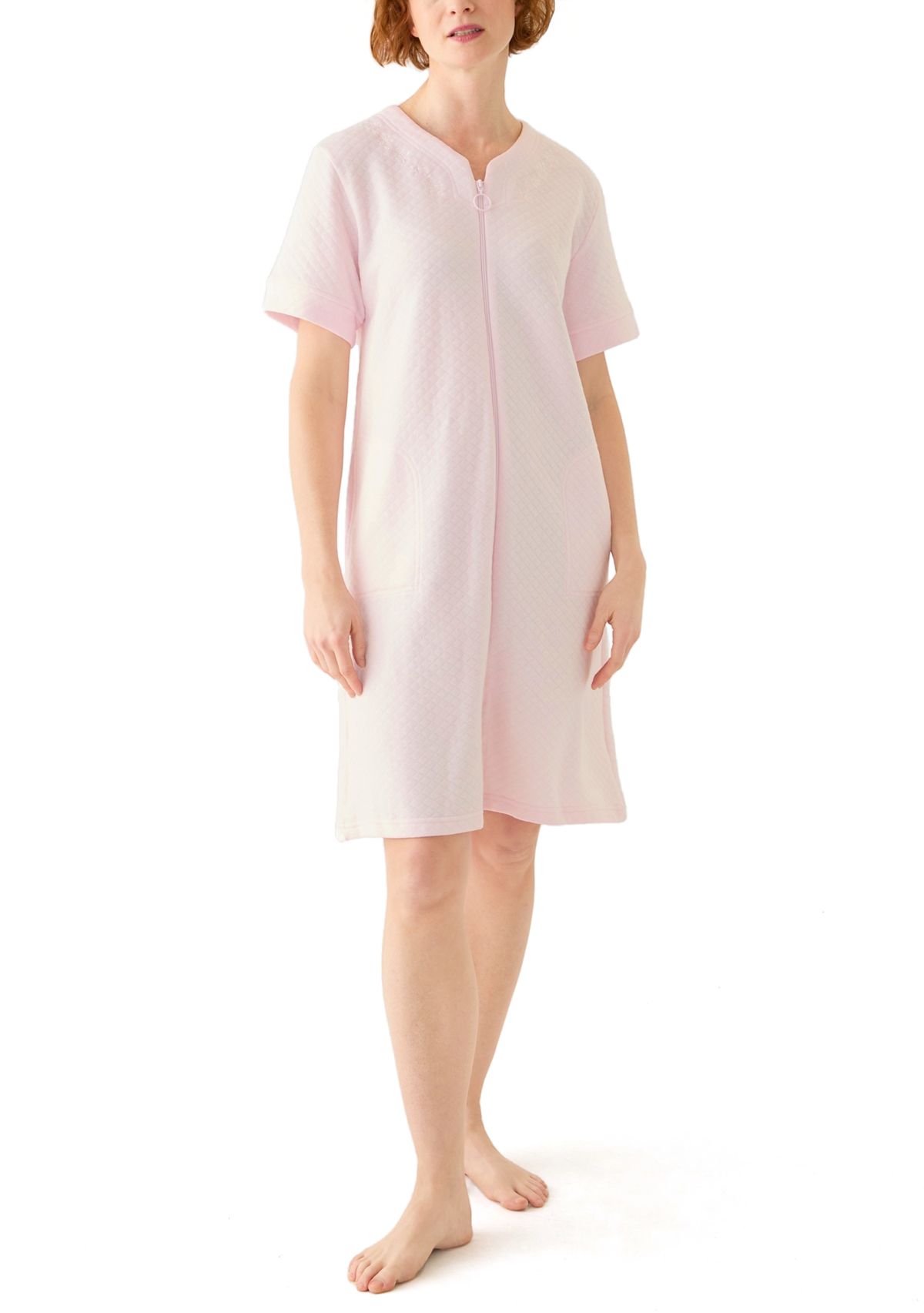 Womens Quilted Short Zip Robe