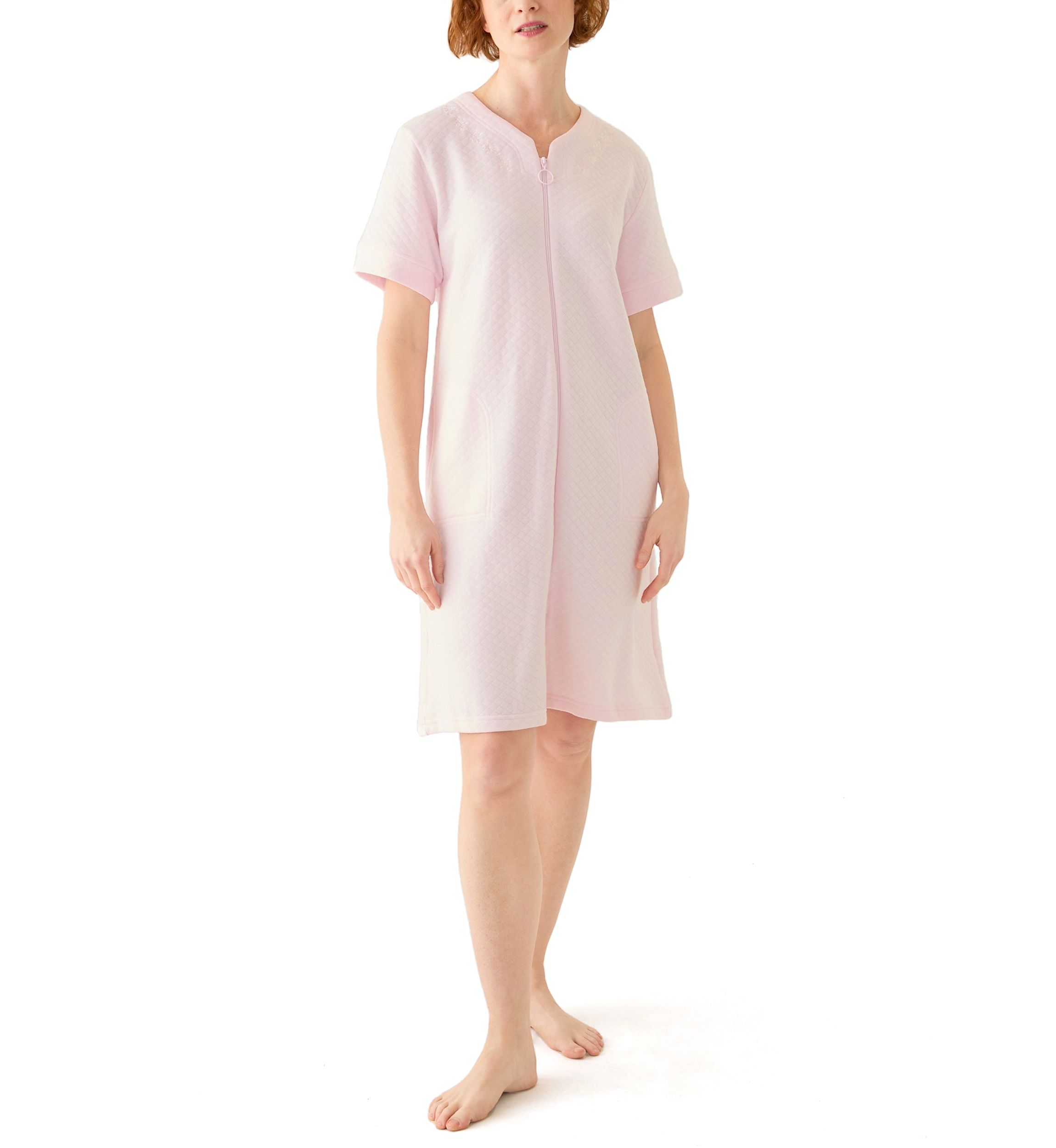 Womens Quilted Short Zip Robe