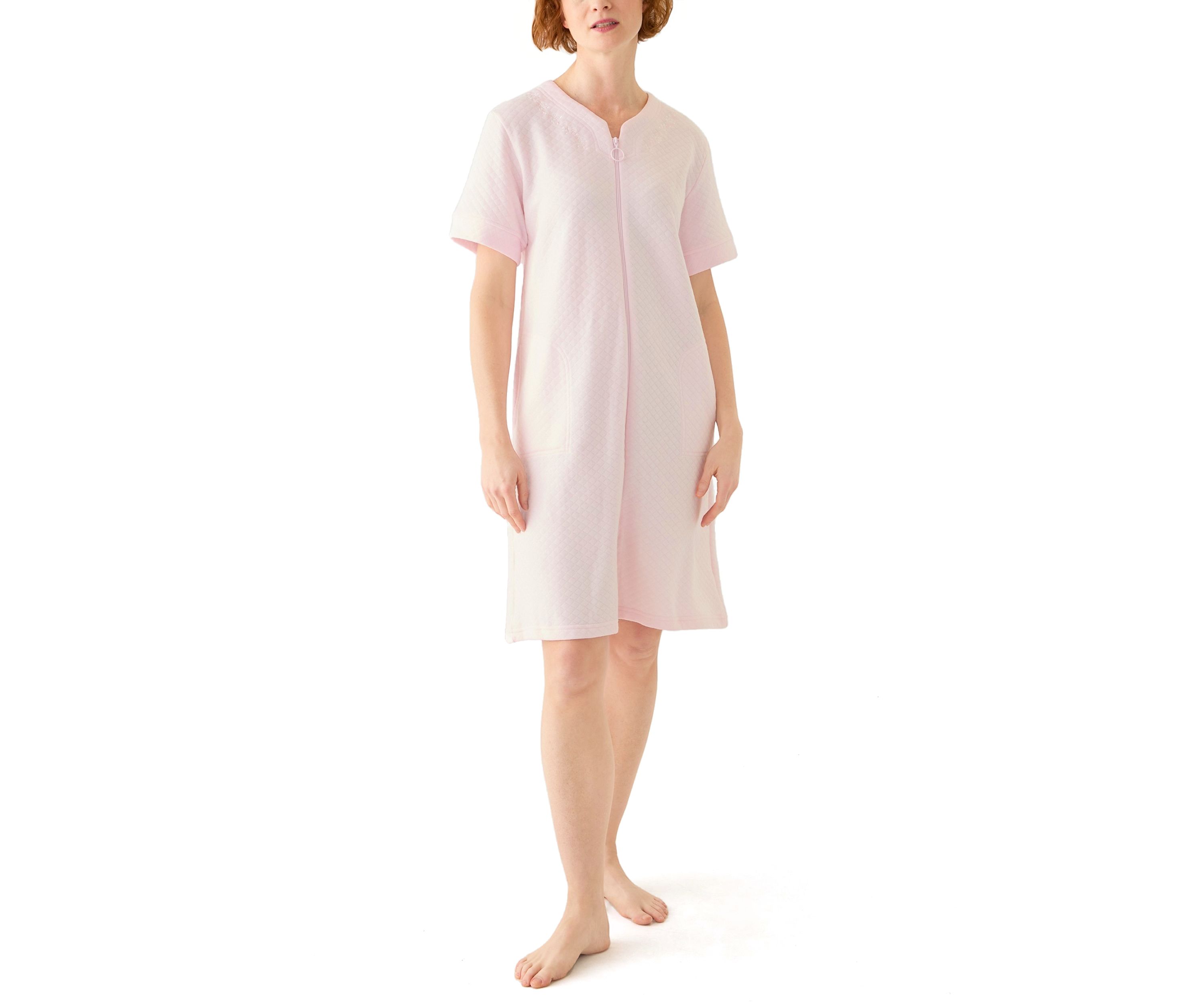 Womens Quilted Short Zip Robe
