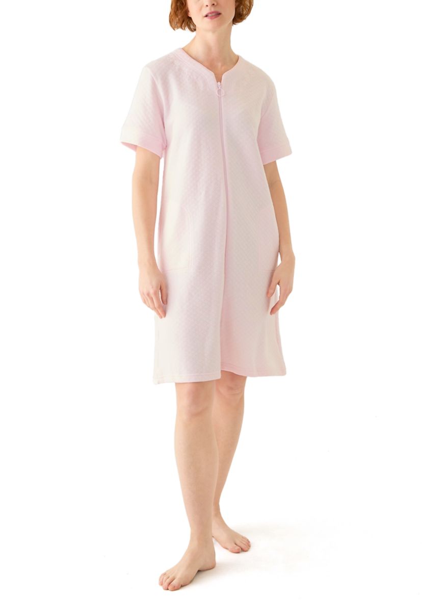 Womens Quilted Short Zip Robe