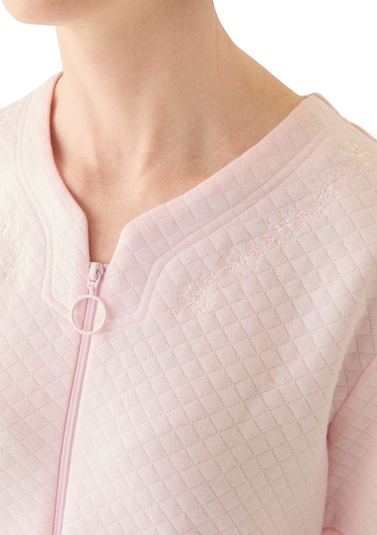 Womens Quilted Short Zip Robe