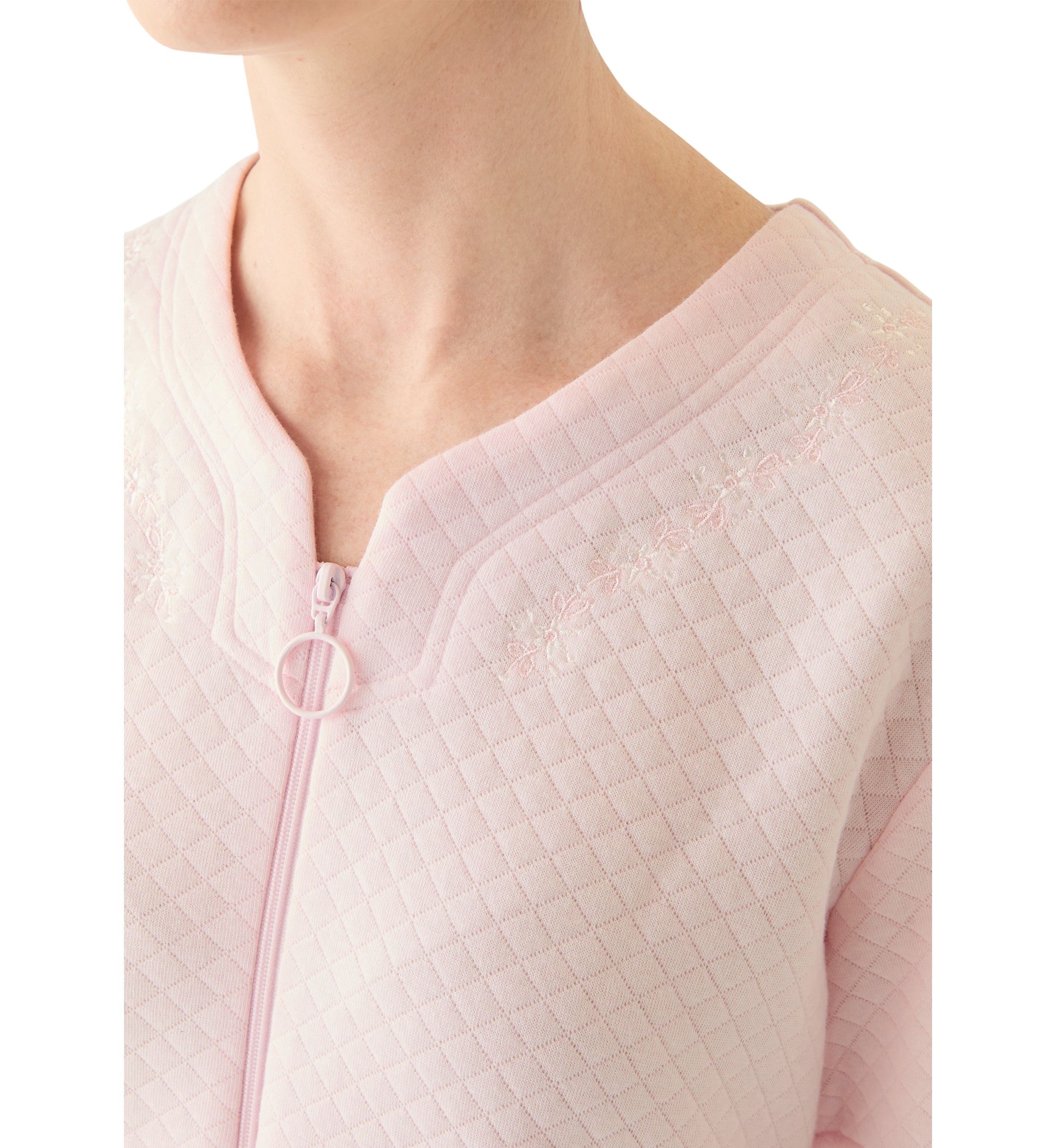 Womens Quilted Short Zip Robe