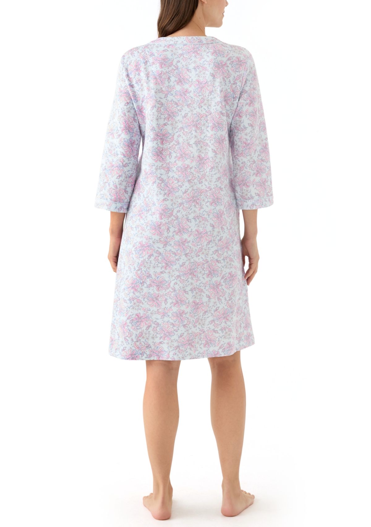 Printed Short Zip Robe