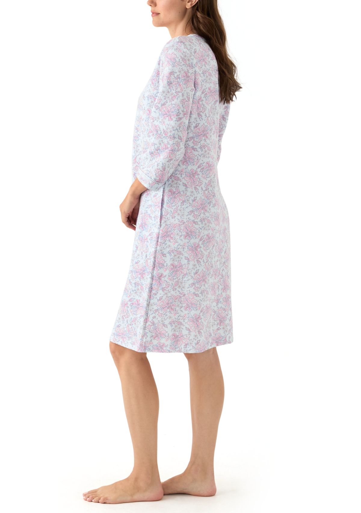 Printed Short Zip Robe