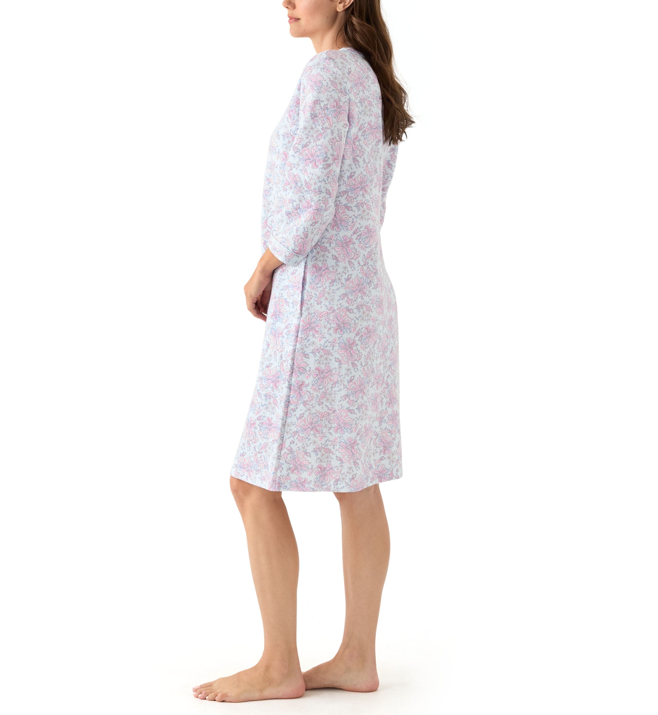 Printed Short Zip Robe