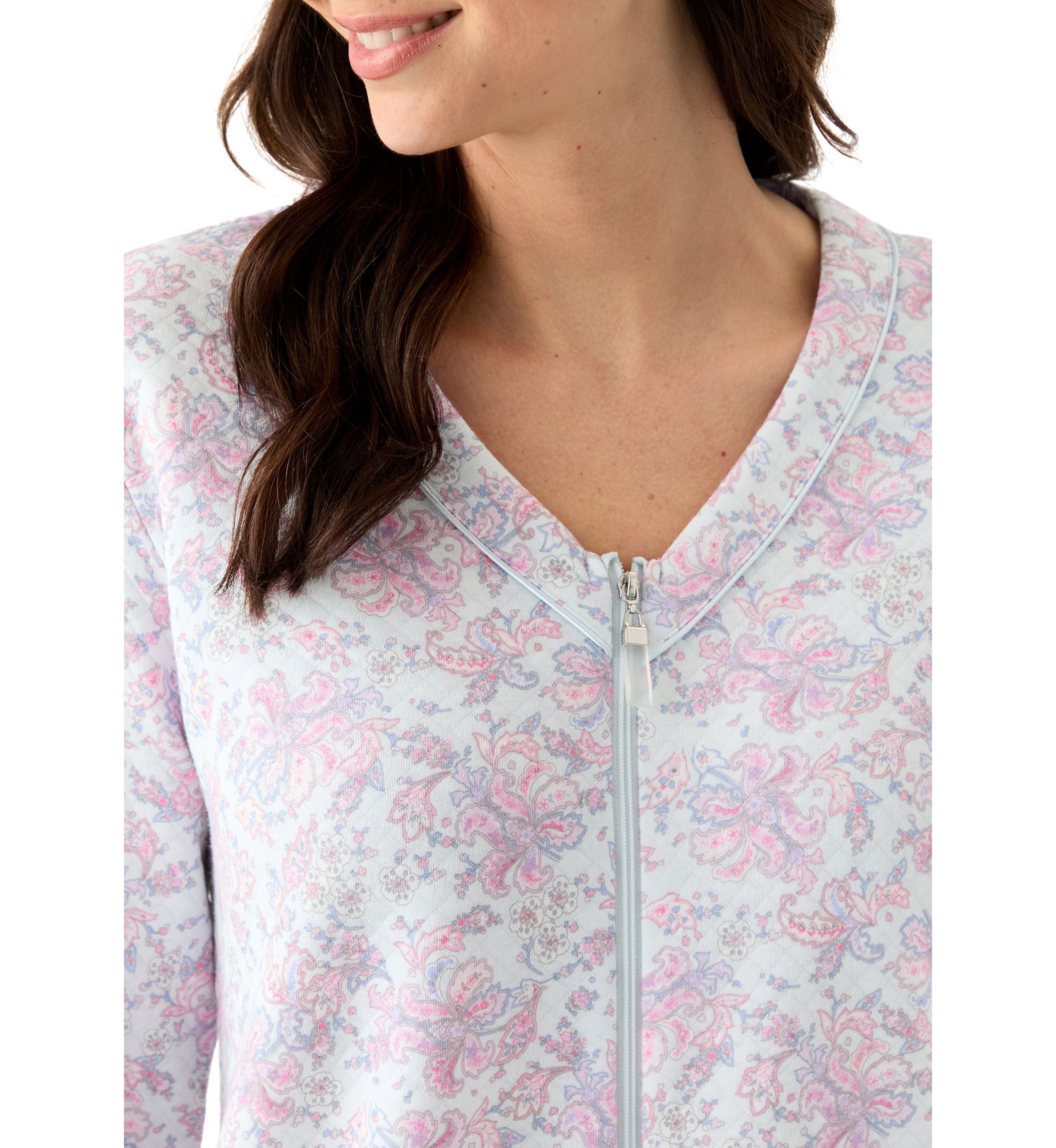 Printed Short Zip Robe