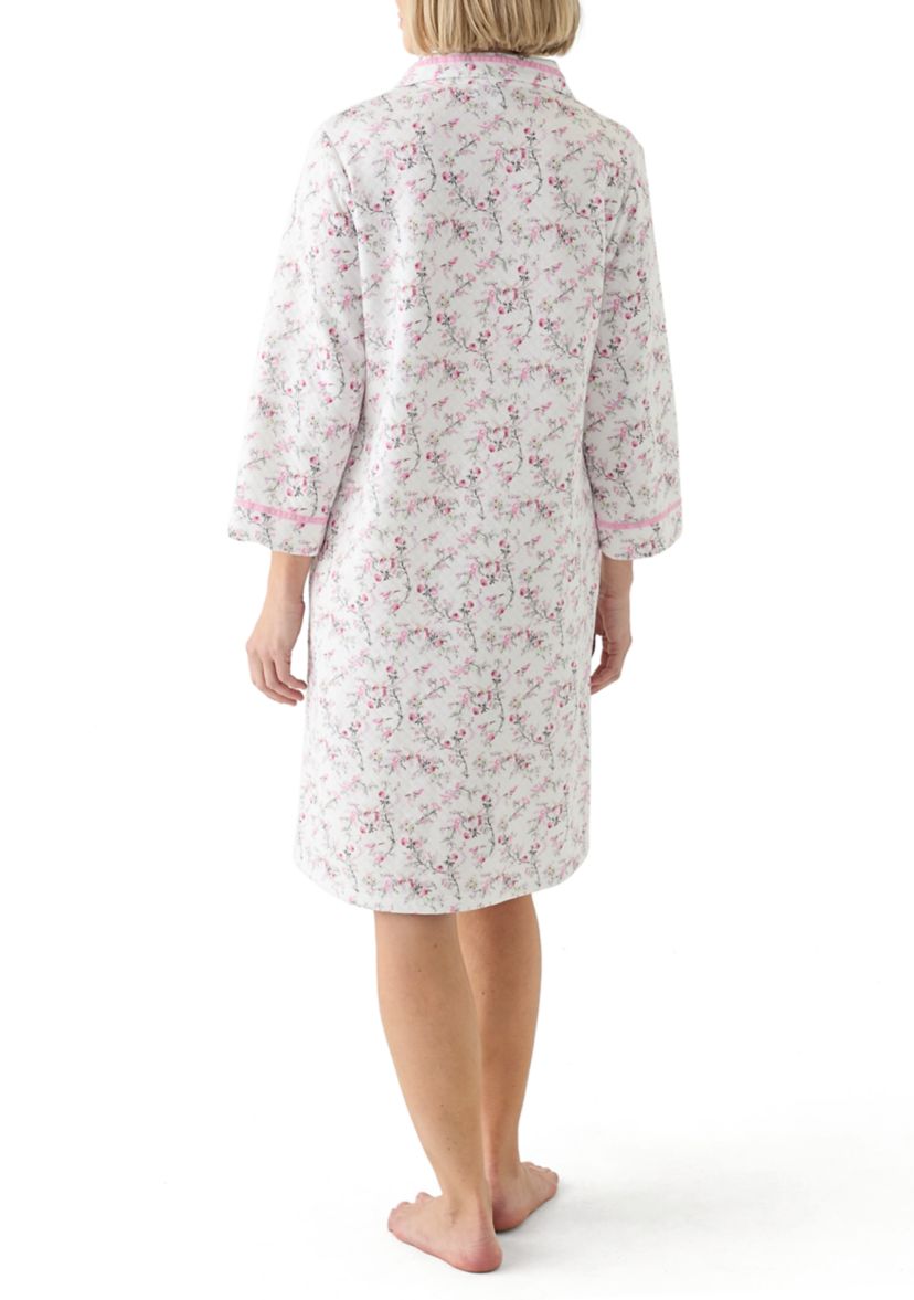 Womens Short Quilted Knit Zip Robe
