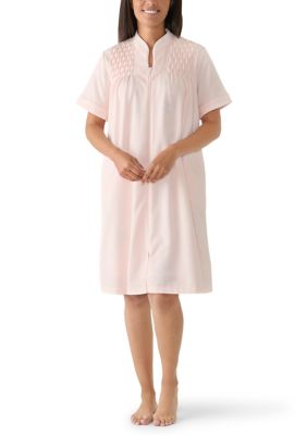Miss Elaine Women's French Terry Short Zip Up Nightgown
