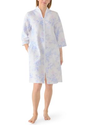 Miss Elaine Women's Quilt Knit Split Neck Sleep Dress