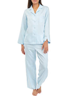 Miss Elaine Women's Notch Long Pajama Set | belk