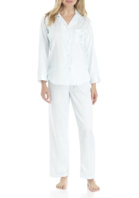 Miss Elaine 2-Piece Brushed Back Satin Pajama Set | belk