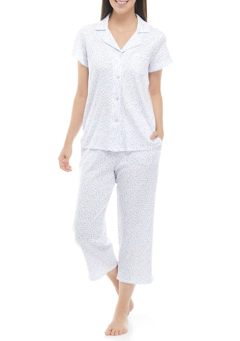 Miss Elaine Cottonessa Short Sleeve Floral Pajama Set