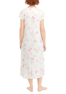 Short Sleeve Floral Long Gown