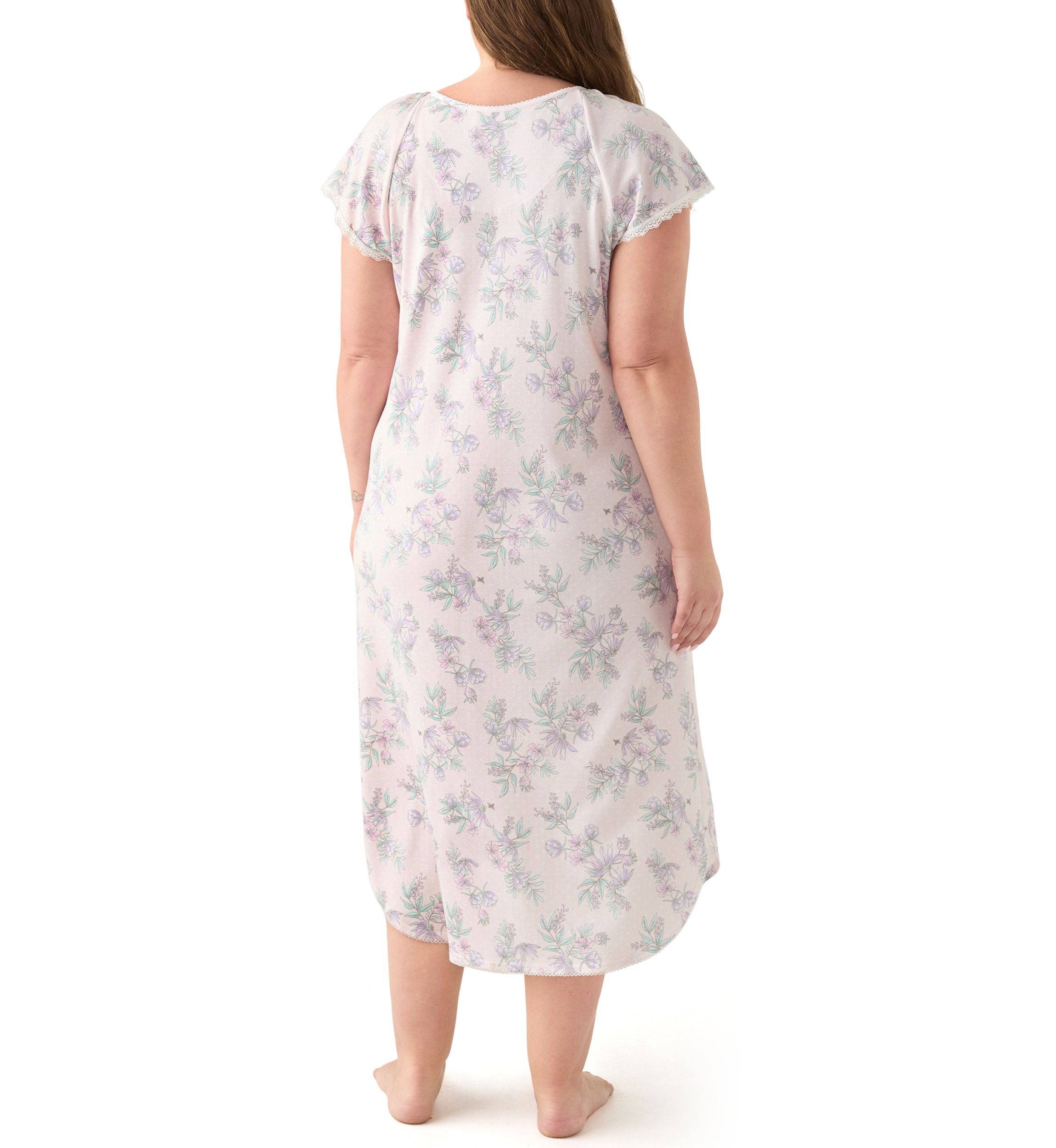 Plus Size Long Floral Printed Nightgown