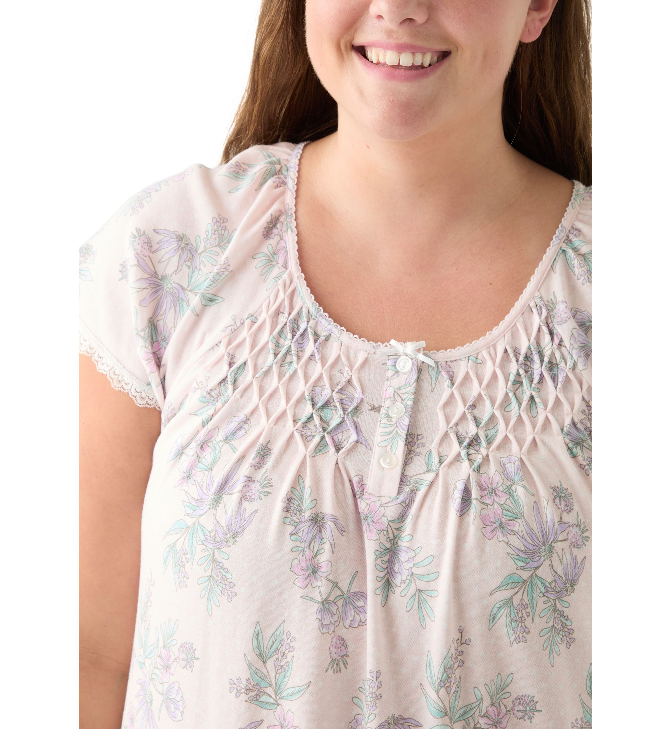 Plus Size Long Floral Printed Nightgown