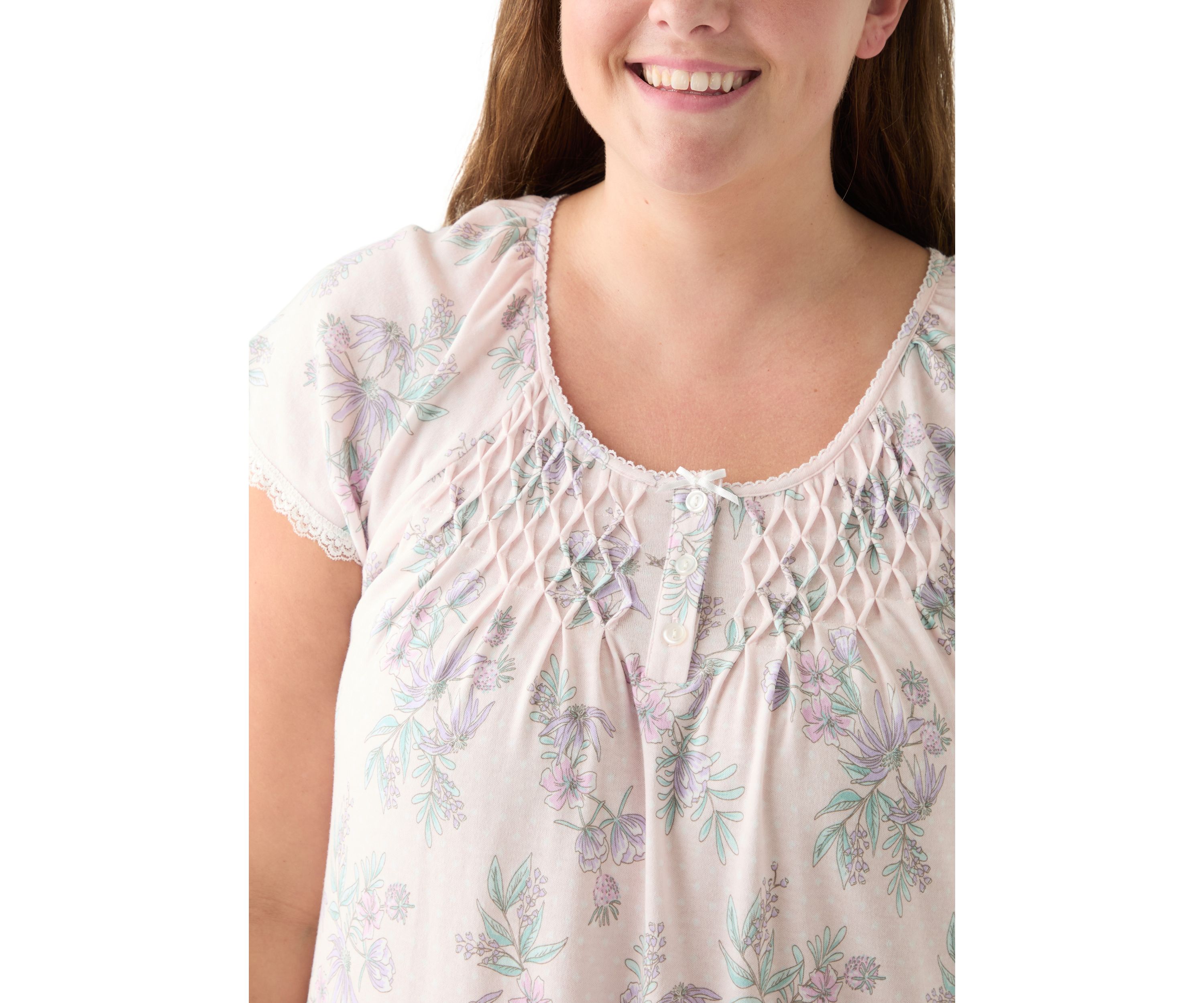 Plus Size Long Floral Printed Nightgown