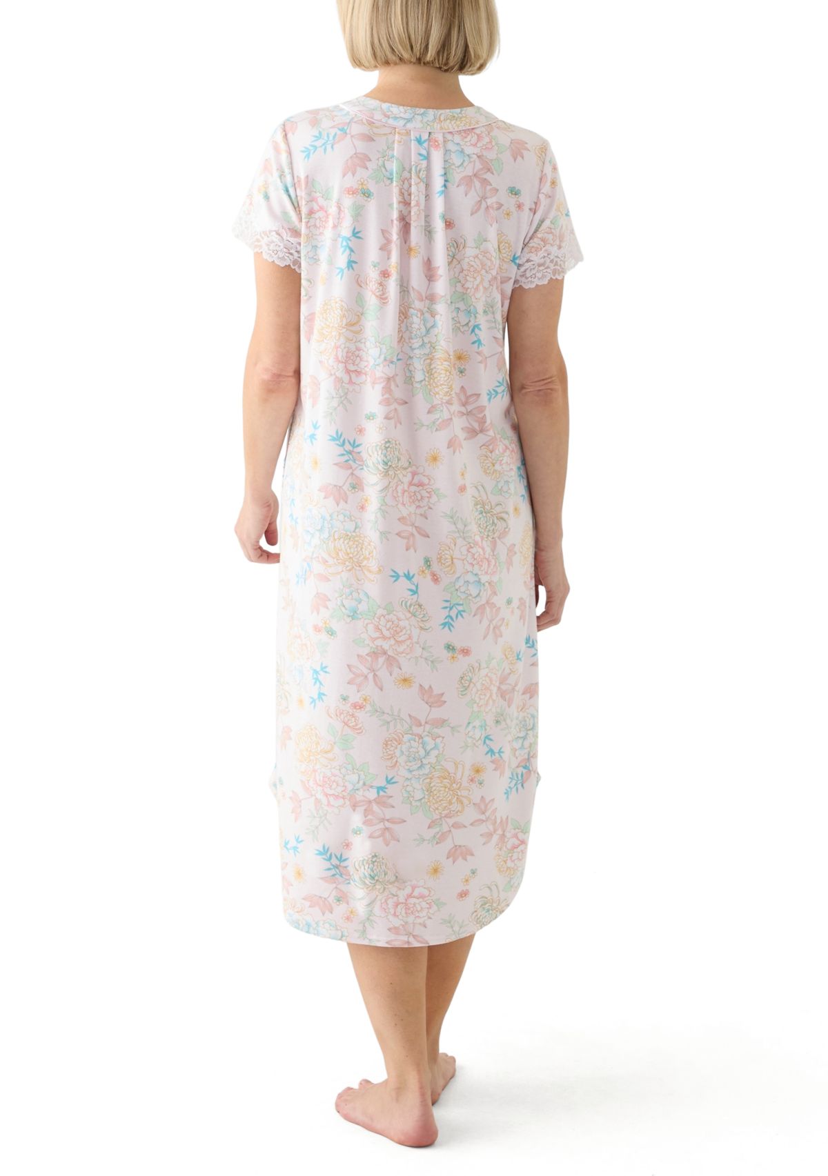 Womens Cottonessa Short Sleeve Long Gown