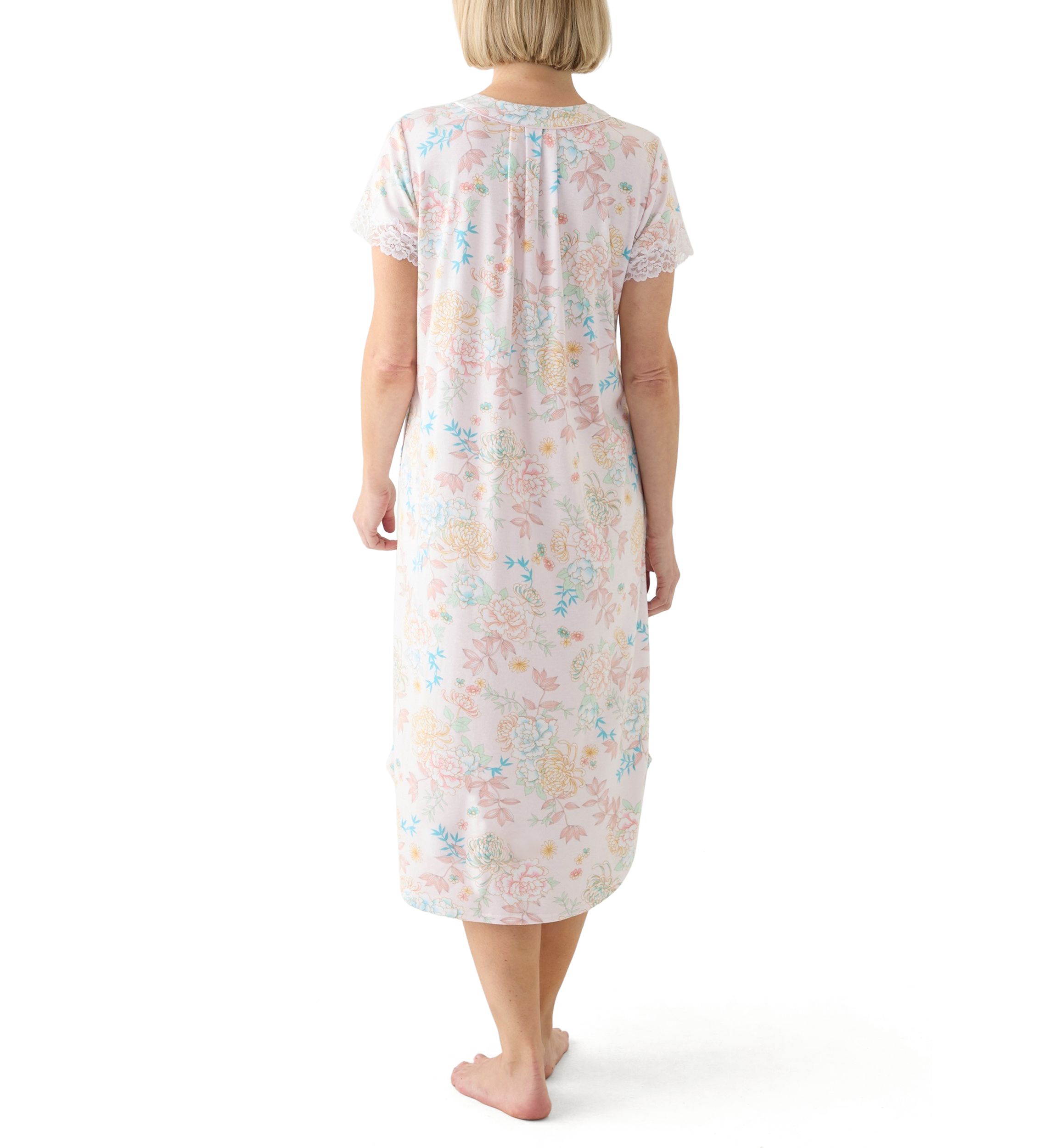 Womens Cottonessa Short Sleeve Long Gown