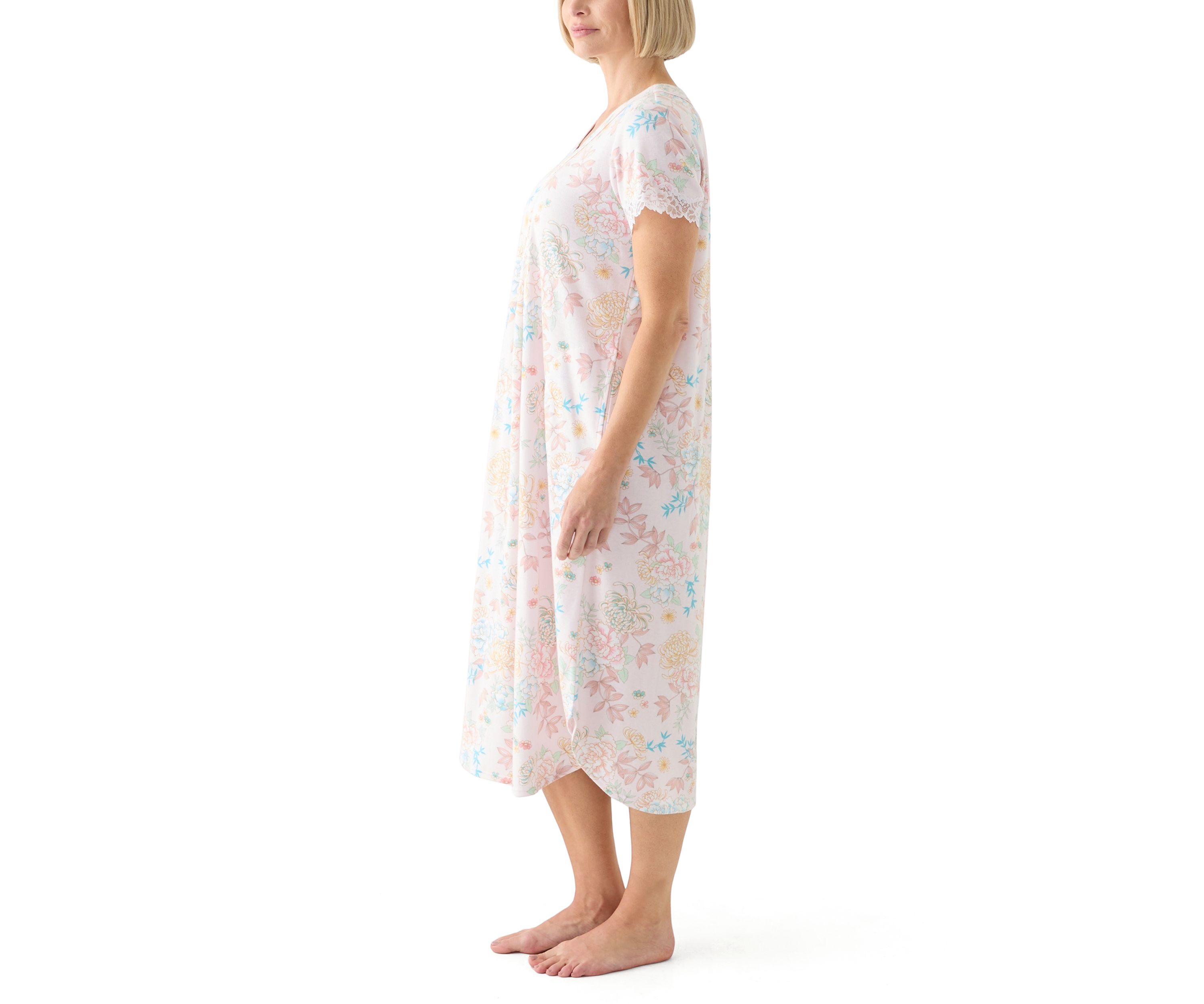 Womens Cottonessa Short Sleeve Long Gown